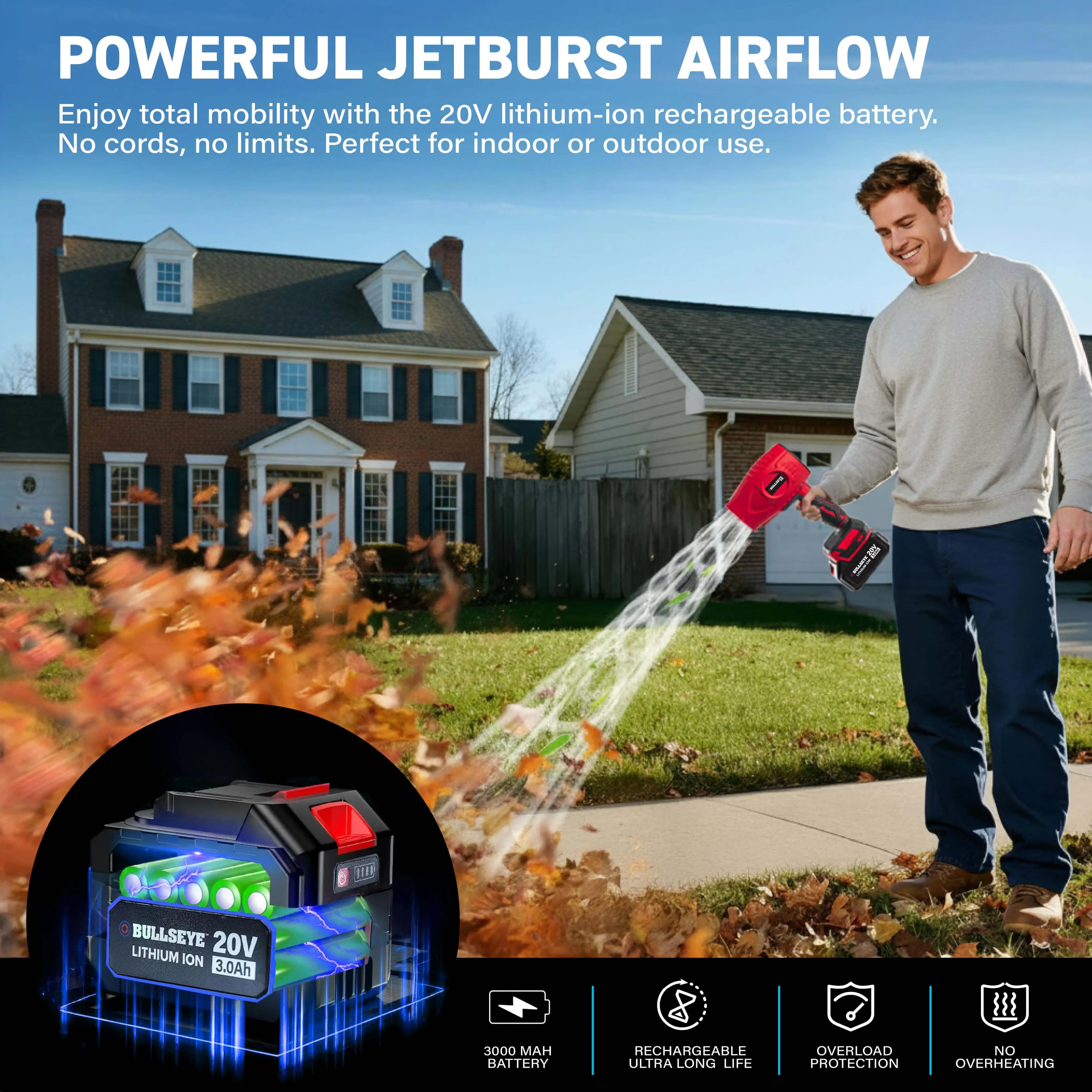 Efficient Leaf Blower with Battery, 20V, 20V Battery and Charger for Everyday Use - Model C46700