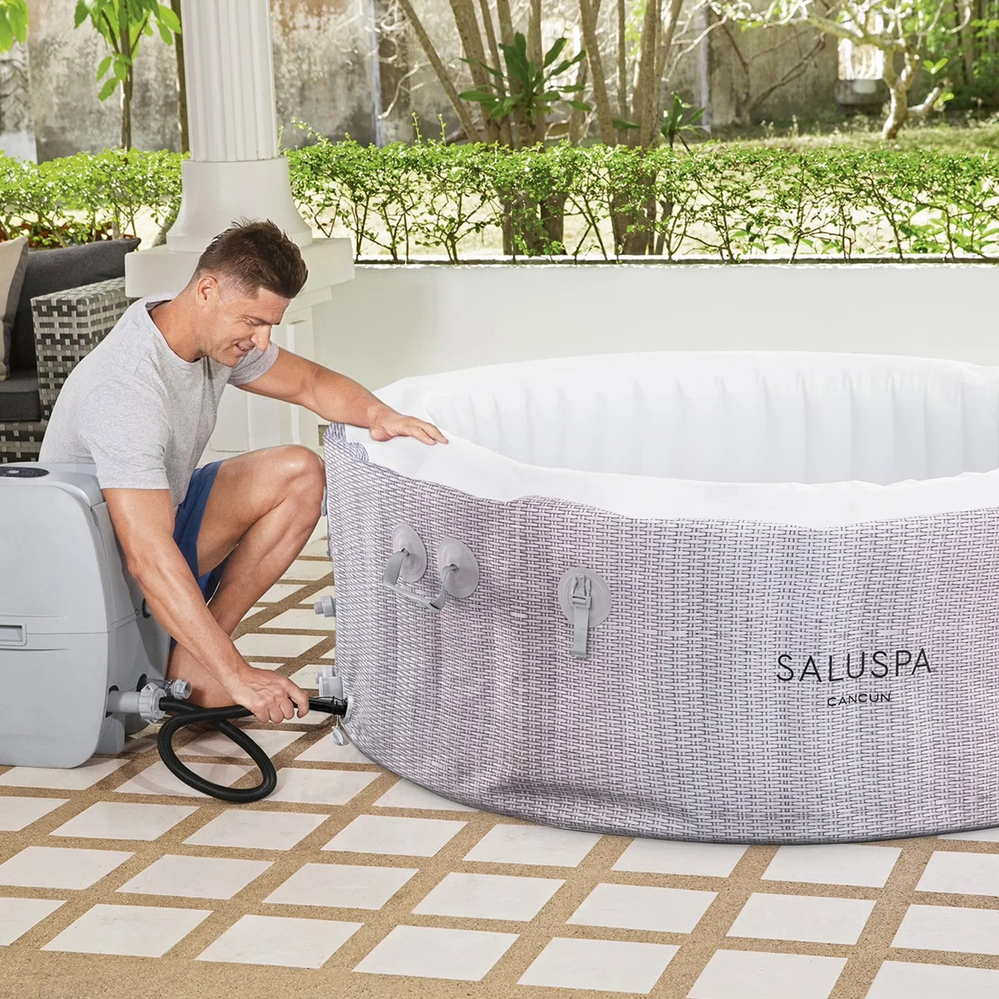 Quality Hot Tub with Energy Efficient, Inflatable, 2-4 Person - Premium Collection Model 6D1283