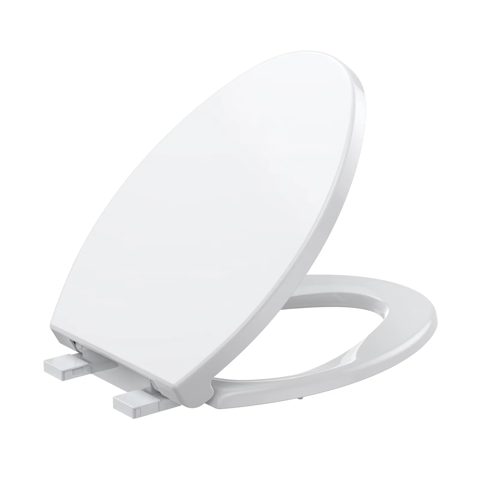 Essential Toilet Seats And Lid with Quick Release, Soft Close, Grip Tight Bumpers - White Plastic Model FF974C