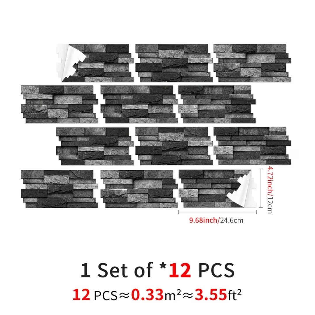 Premium Wallpaper Wall Decals Wall Covering with Stain Resistant - Black Gray Vinyl Model F14747