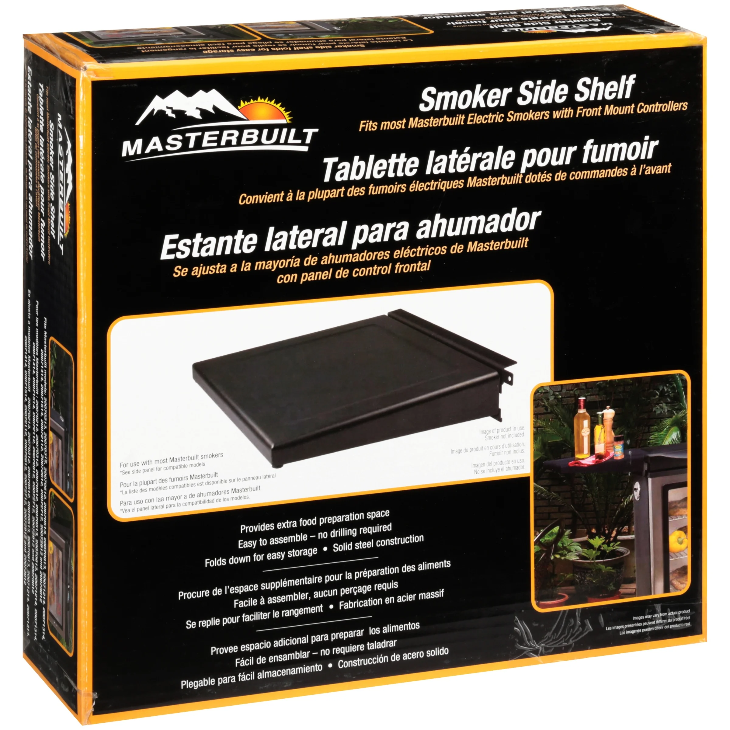 Quality Smoker with Metal Side Shelf 1, Case Of: 1 - Steel Black - Heavy Duty Model 30238C