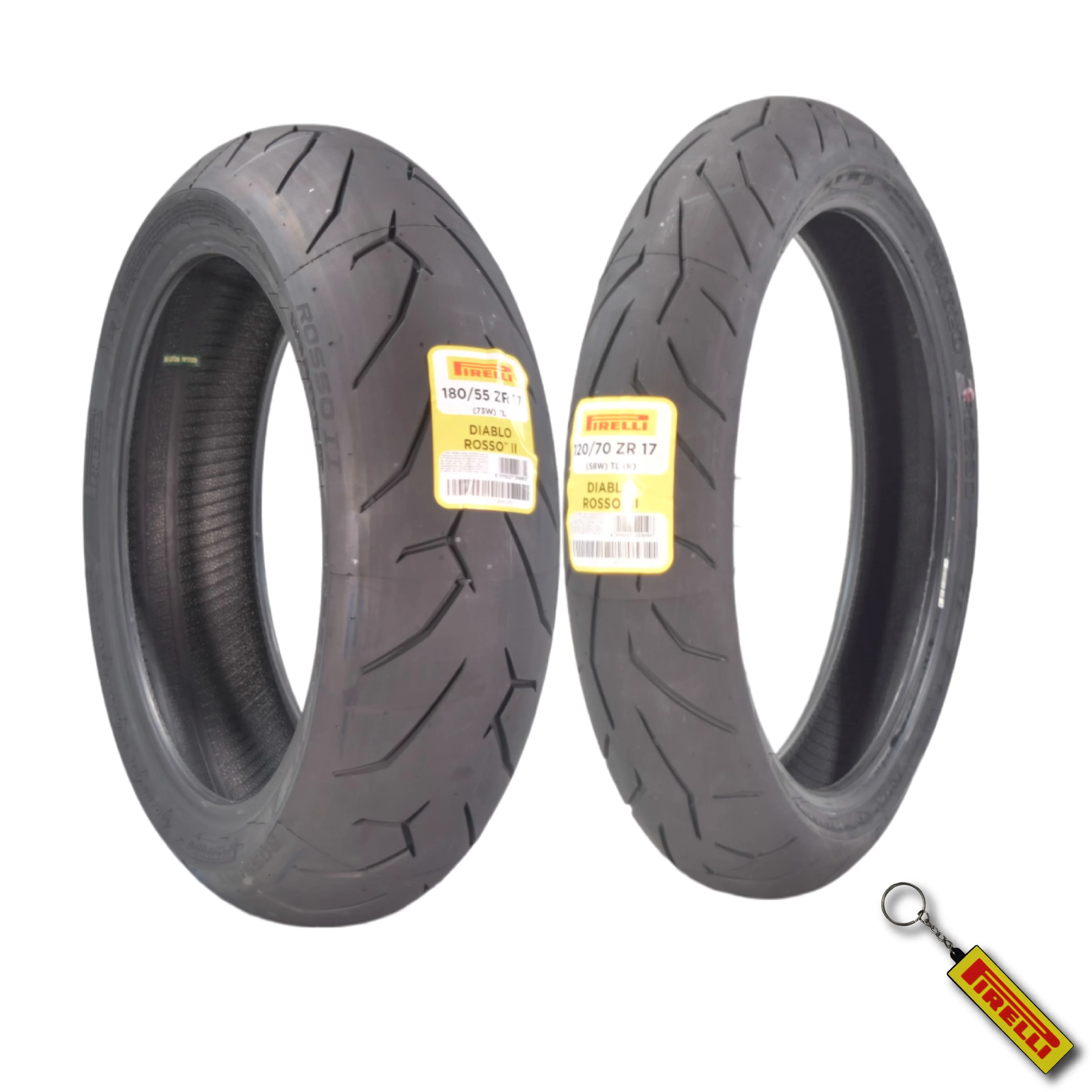 Motorcycle Tire Premium with 58W, Universal Fit, Diablo Rosso II Set - Black Model 09F71D