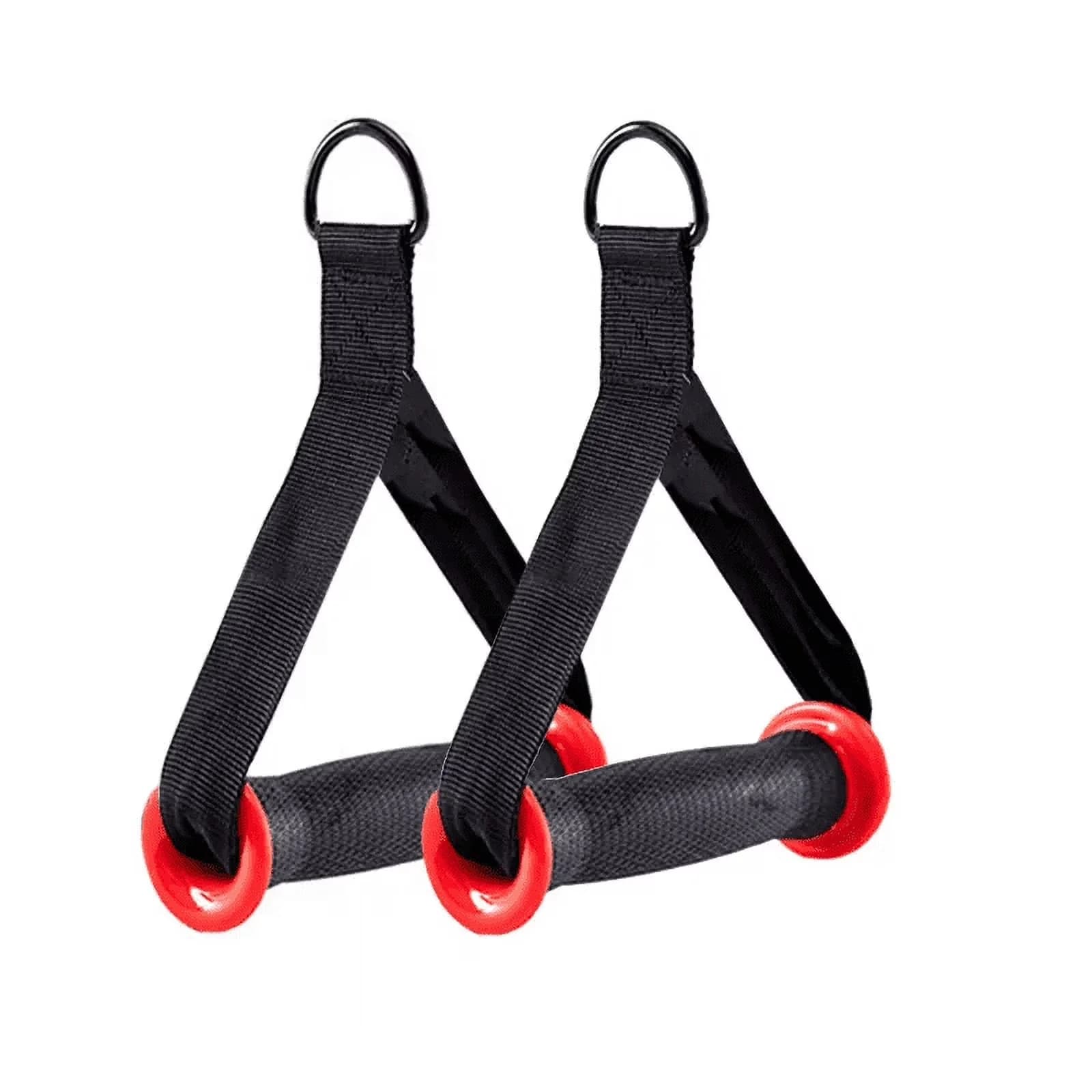 Efficient Home Gym Accessory with Heavy Duty, 1 Pair Exercise Cable Handles, Cable Machine Attachment Handles - Nylon Red Model A9F913