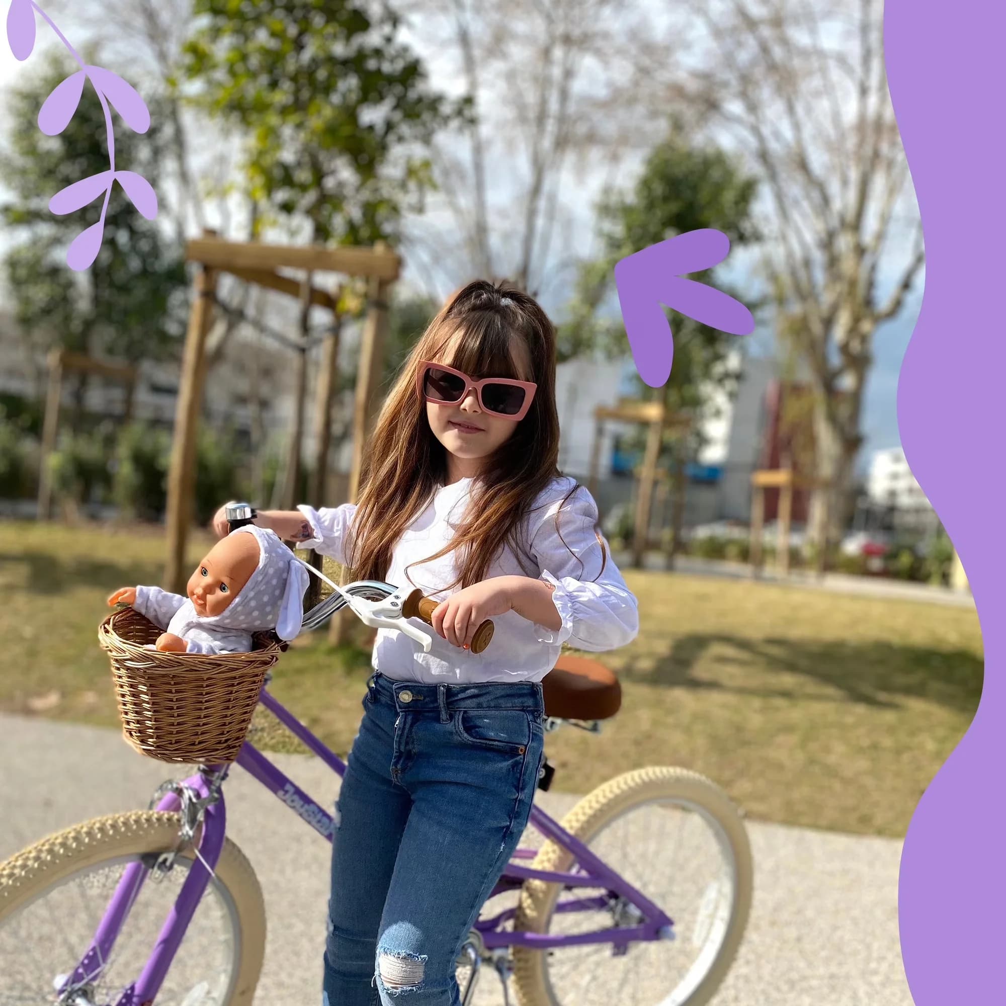 Quality Kids Bike with Adjustable Seat Height, Girls - Purple 2-13 - Durable Build Model 9372AA