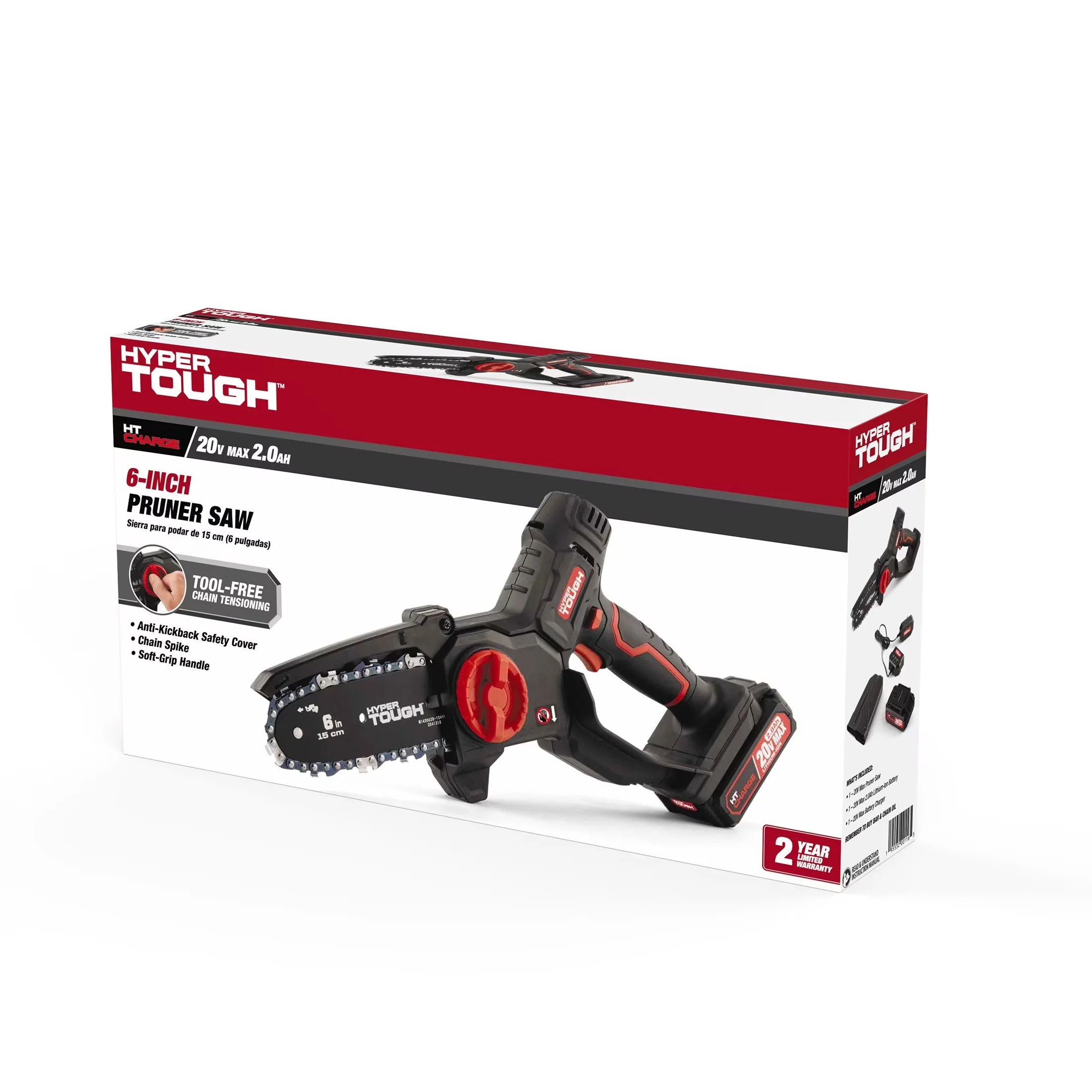 Chainsaw Versatile with Battery, Tool-Less Chain Tensioning, 20-Volt 6-inch Mini - Model EAA378