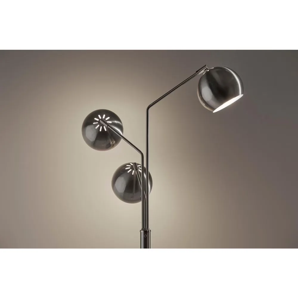 Classic Floor Lamp with Incandescent, Tripod Lamps, Emerson Tree in Brushed Steel Finish - Metal Multicolor Model 243F17