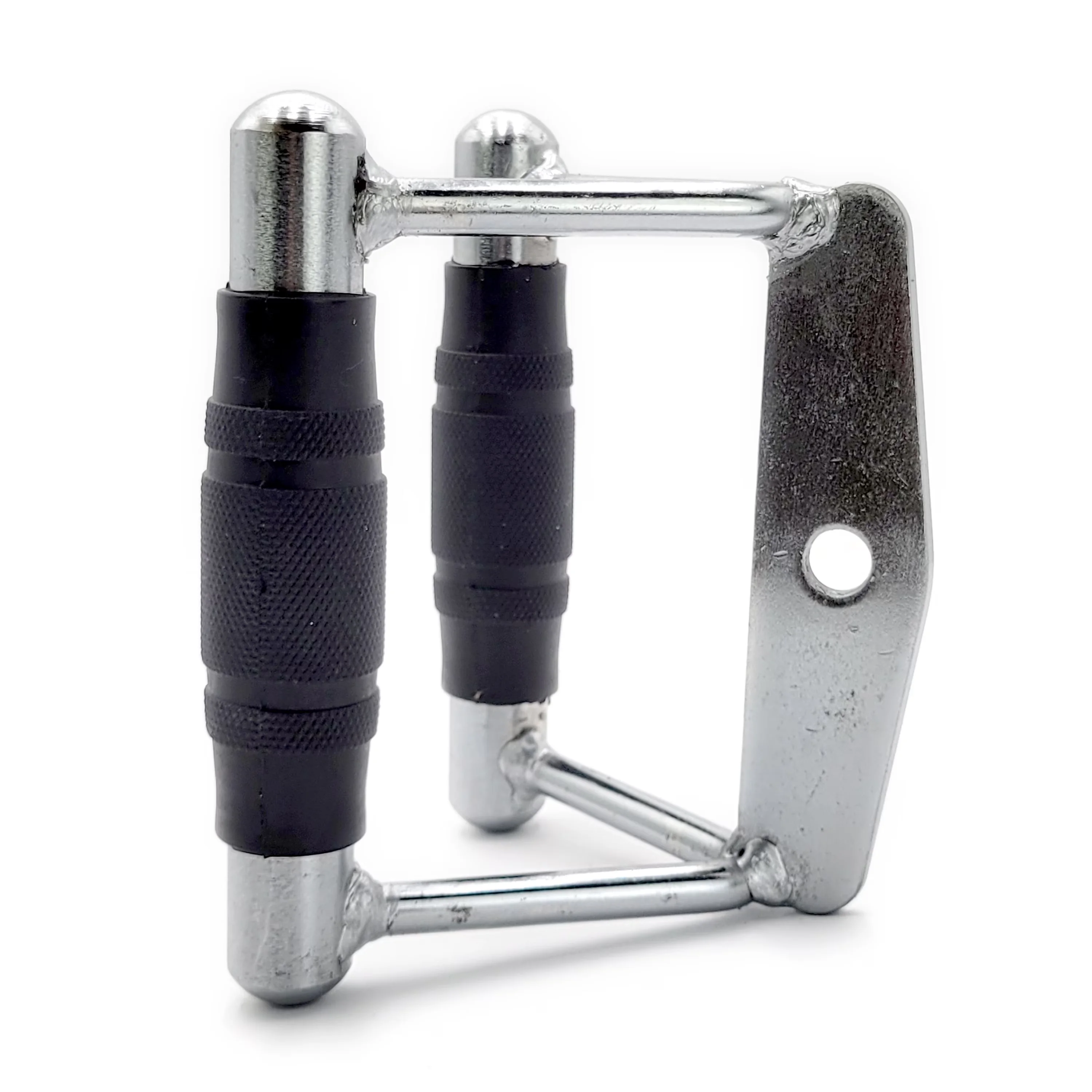 Durable Home Gym Accessory with Heavy Duty, Assorted Styles, Deluxe Double-D Handle Attachment - Silver Model BBEF28