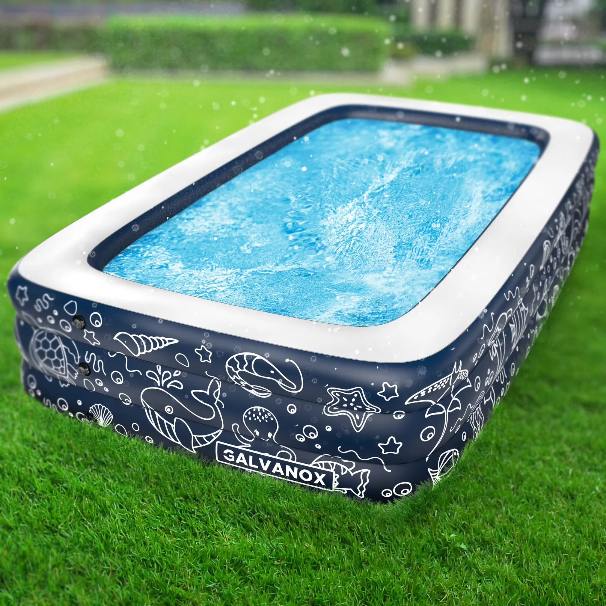 Modern Inflatable Pool with Puncture Resistant, Sense, Above Ground Swimming - Model 23CDDE