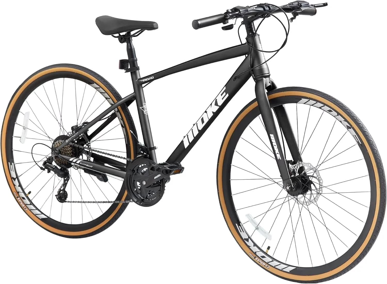 Durable Road Bike with Adjustable Speed, Hybrid - Black 24 for Multiple Applications Model F9200D