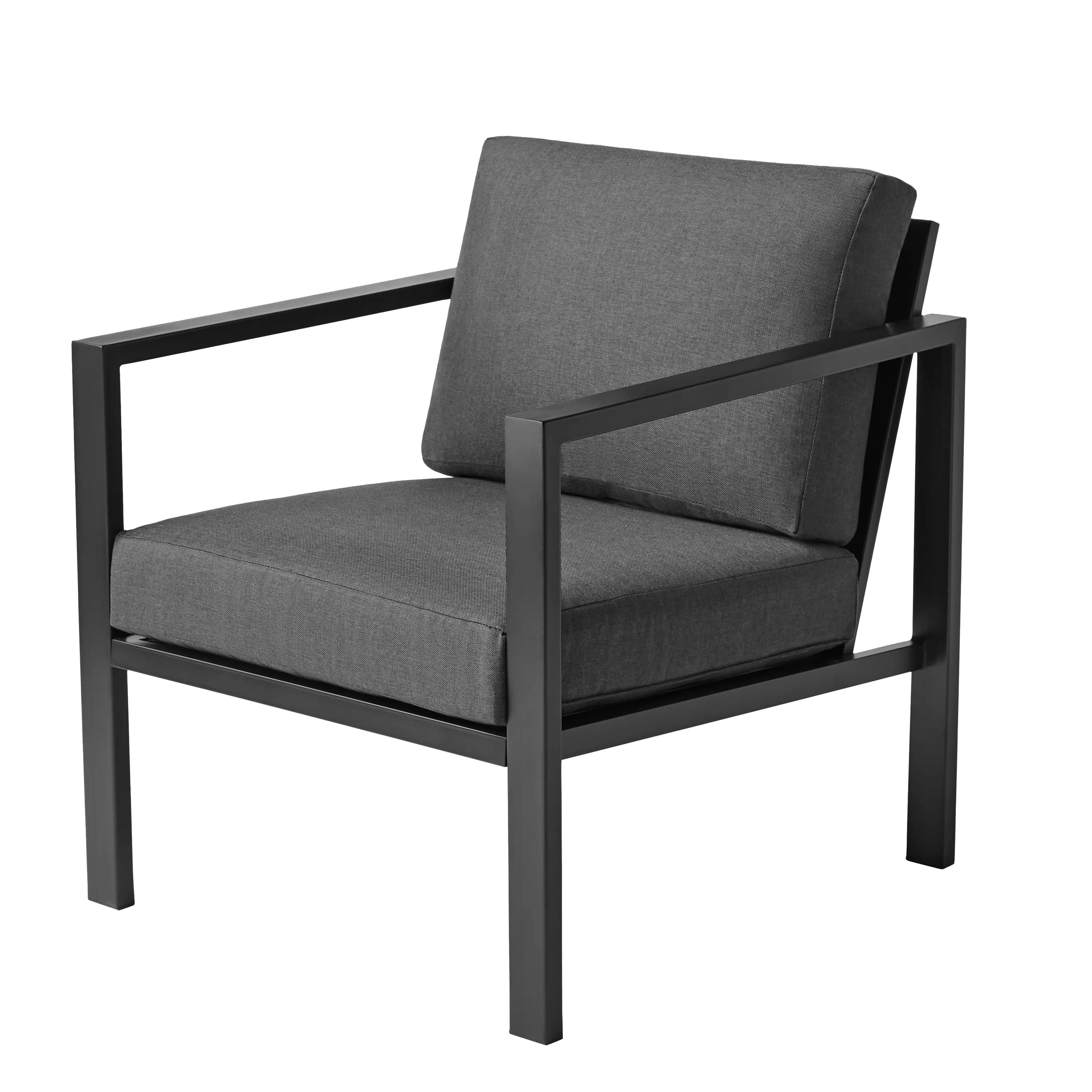Quality Patio Conversation Set with Weatherproof, Gray, Seats 4 - Gray Olefin Model 8A9832