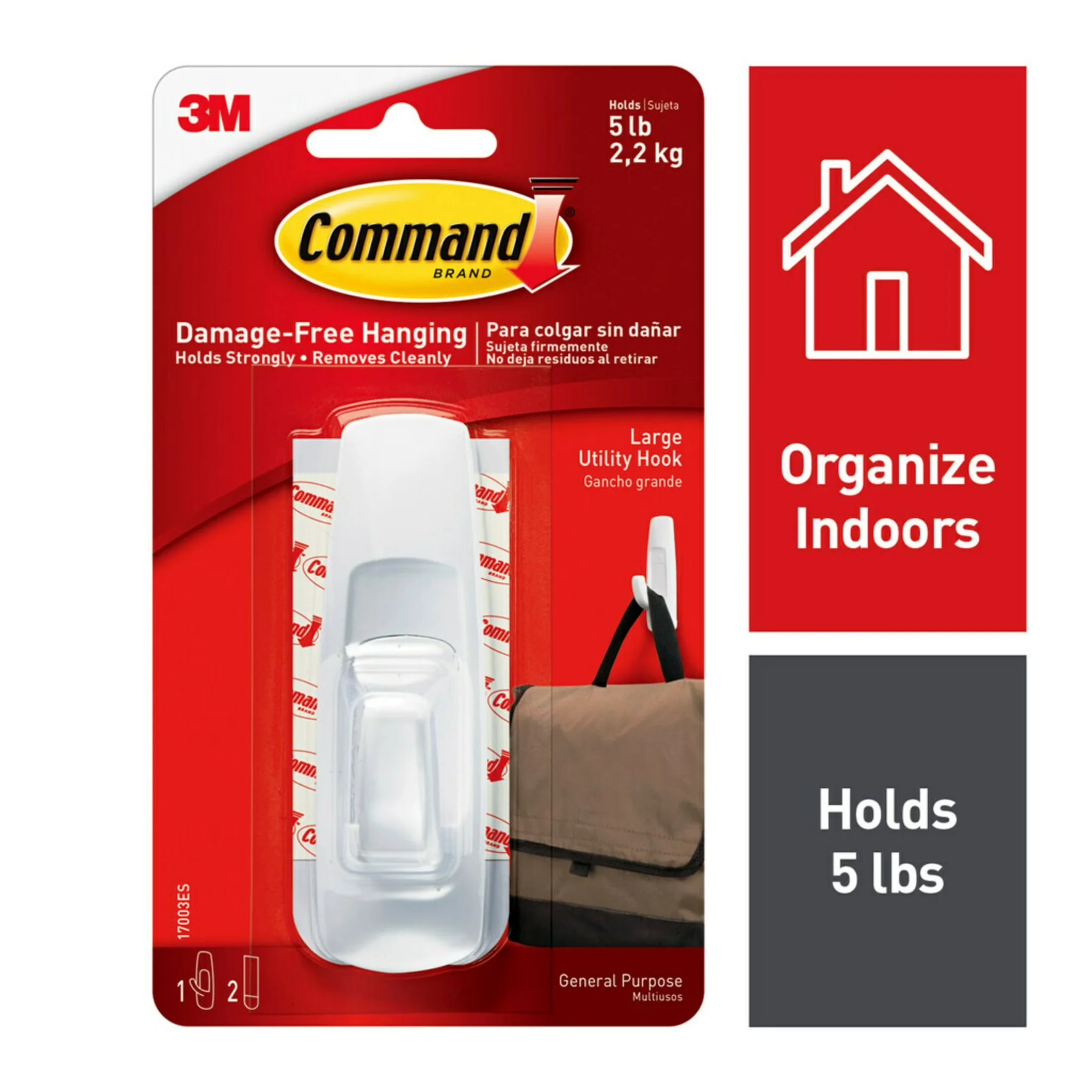 Versatile Damage-Free Hanging with Easy Clean, White, Damage Free Decorating - White Metal Model 00F719