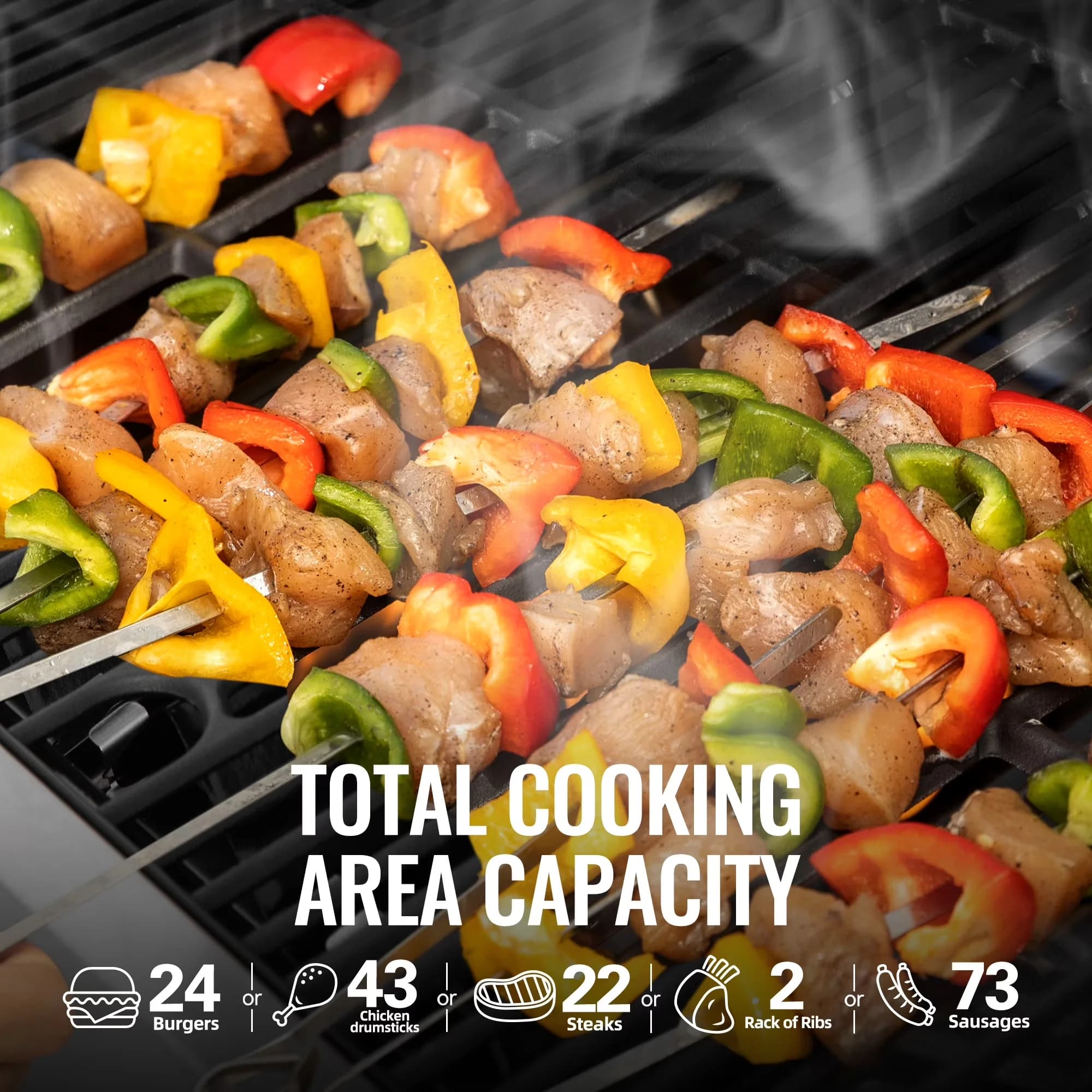 Gas Grill Essential with 71000 BTU, 71000 BTU Cabinet Style, Primary cooking area: 37.80"L x 16.54"W - Silver, Red Stainless... Model D6A0E5