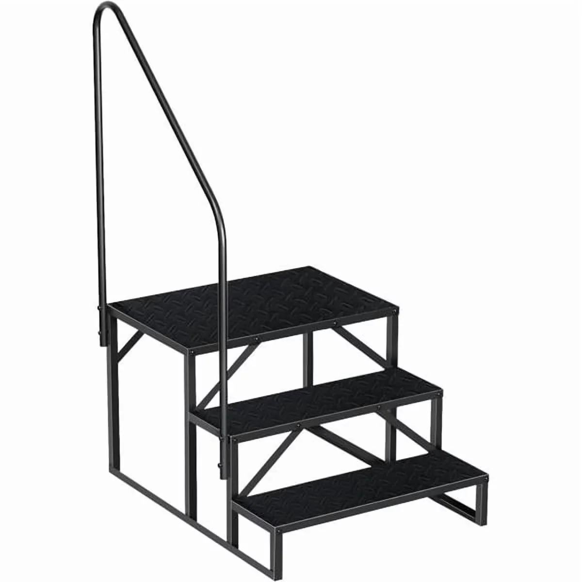 Ladders And Step Stool Versatile with Anti-Slip Panel, Step Width: 33.9inch, Ladder - Black Iron Model C5D661