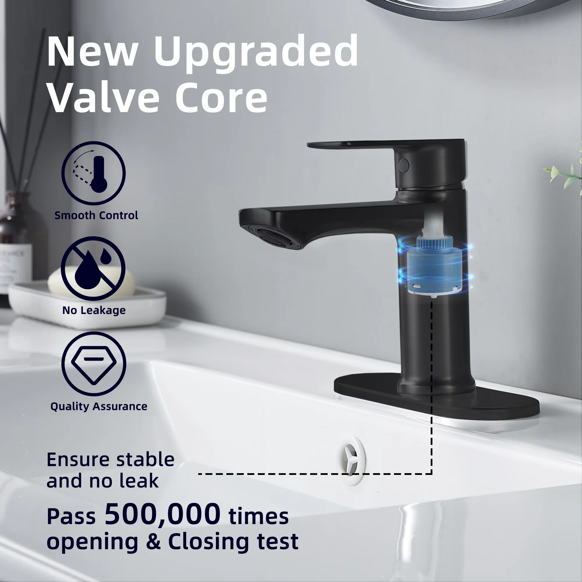 Plumbing Quality with Adjustable Temperature, Simple Installation - Black Metal Model 9C3B3D