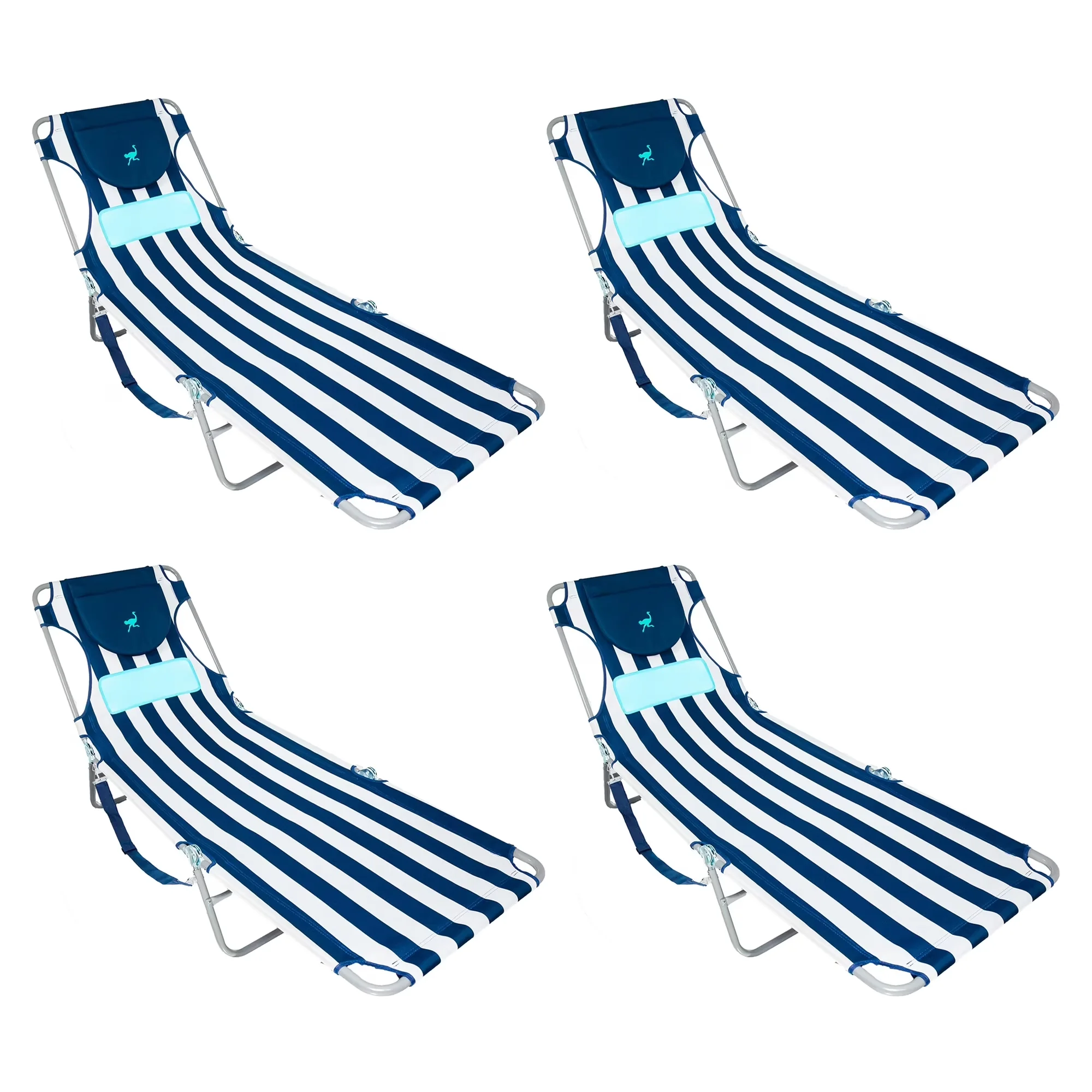 Versatile Beach Chair with Rust Resistant, 3 adjustable chair positions - Polyester Navy Model 927D66
