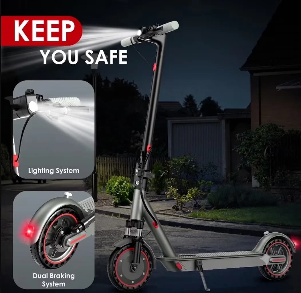 Professional Scooter with 350W, App Compatibility, Foldable Electric Dual Suspension Adults - Red Aluminum Model 6A1D0C