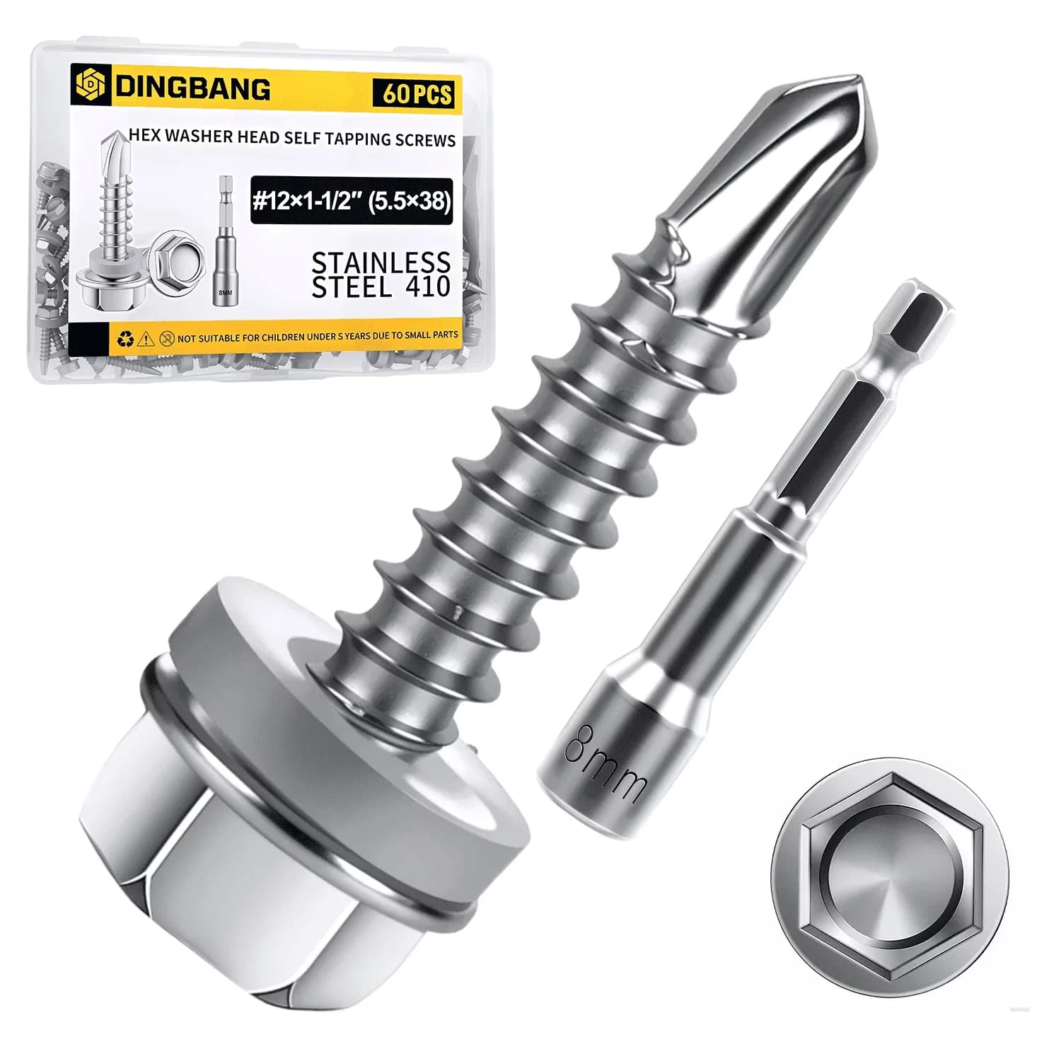 Compact Fastener with Easy-To-Use - 410 Stainless Steel Silver 1/2 - Modern Design Model 48E782