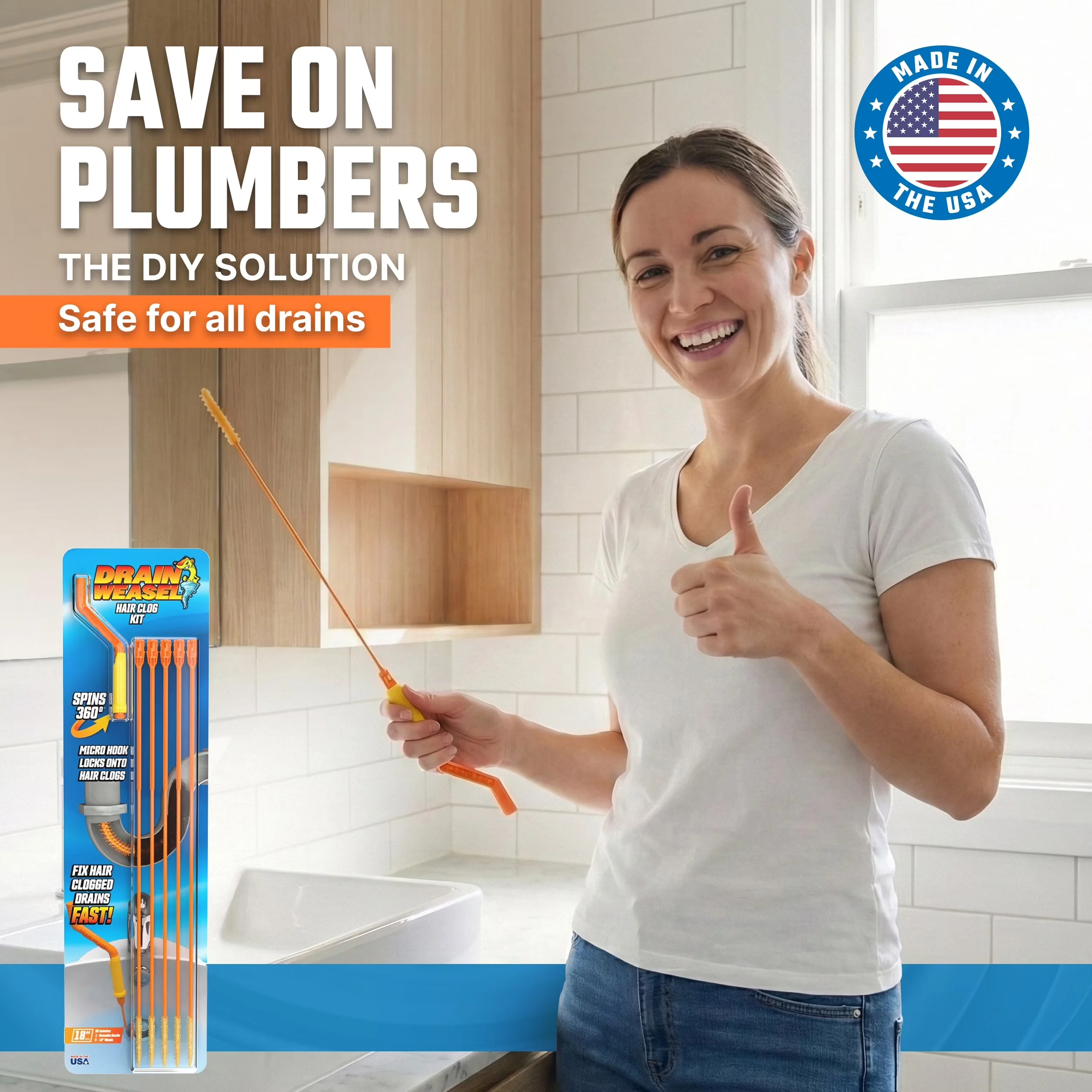 Quality Plumbing with 5 Pack - Orange/Yellow - Ergonomic Design Model 2BAEA5