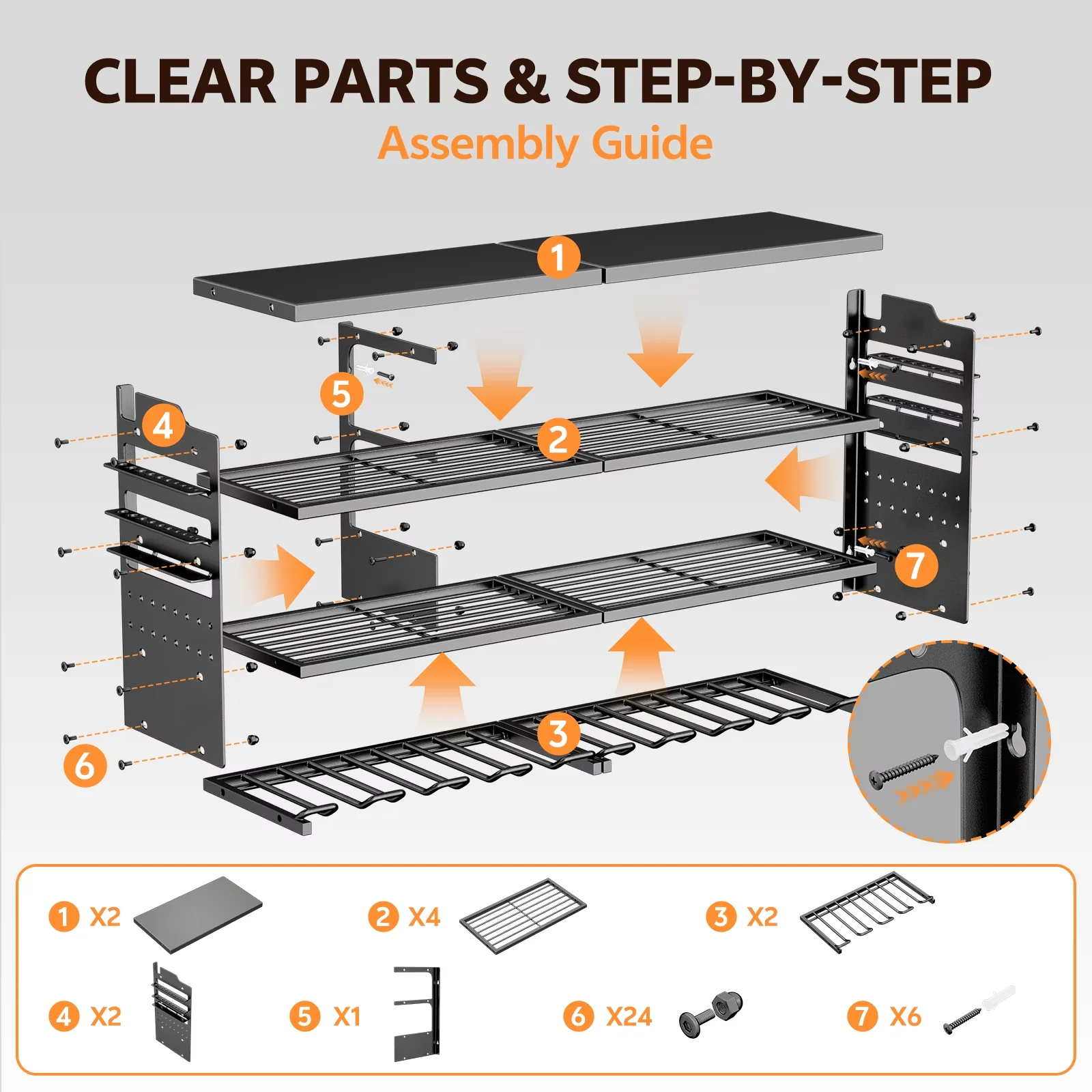 Innovative Toolstorage with Heavy-Duty, Storage - Thickened Carbon Steel Frame With Anti-Rust Powder Coating Model 882356