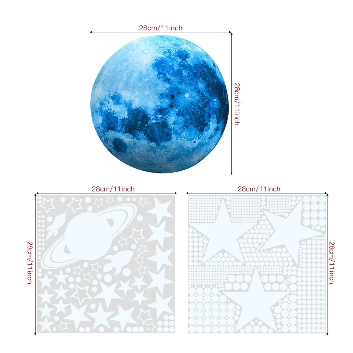 Sleek Wallpaper Wall Decals Wall Covering with Flexible - Blue Pvc 947pcs Model 870326