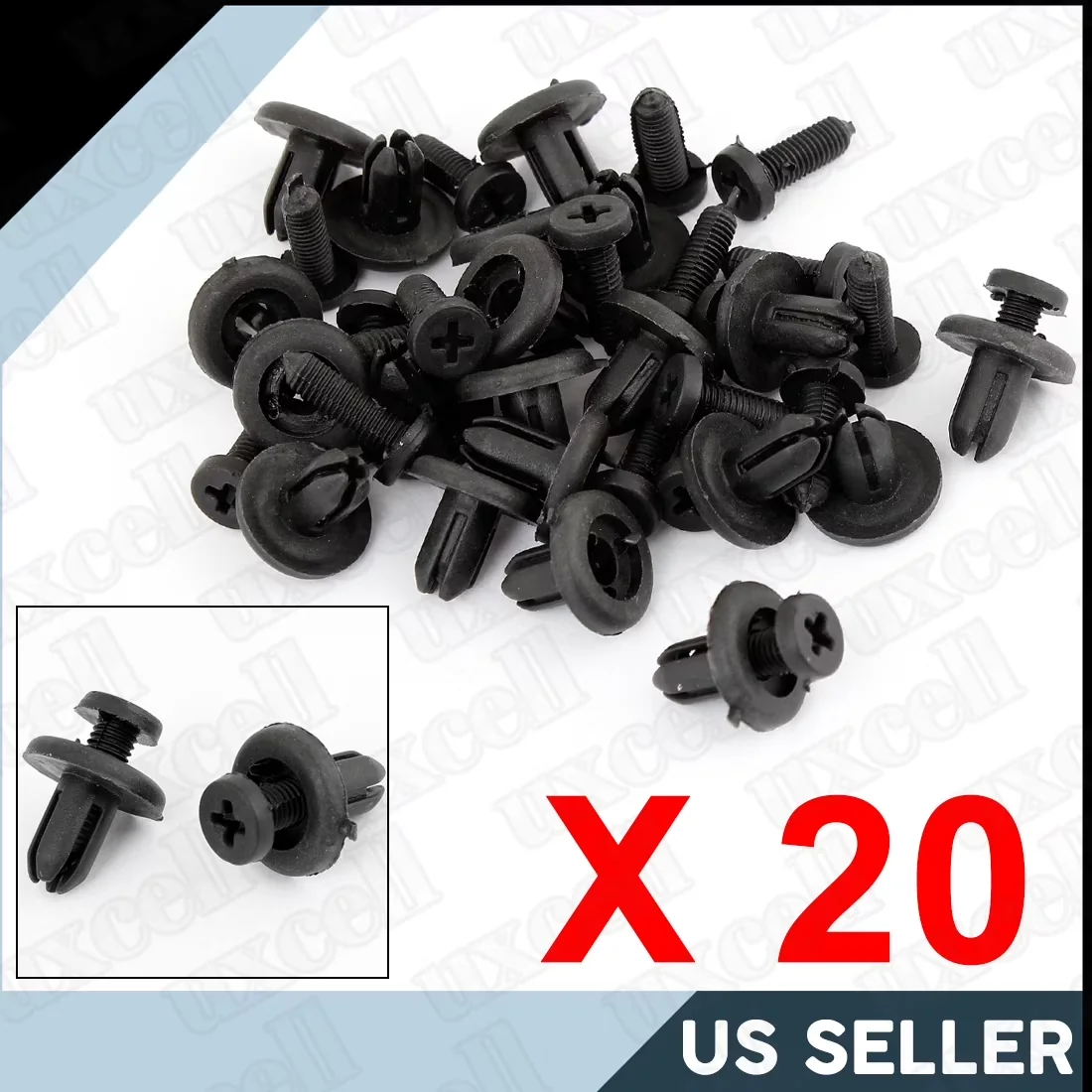 Compact Fastener with Easy To Install, Package Content: 20 Pcs x Plastic Rivets, Light weight and excellent insulation - Black Plastic Model F188BA