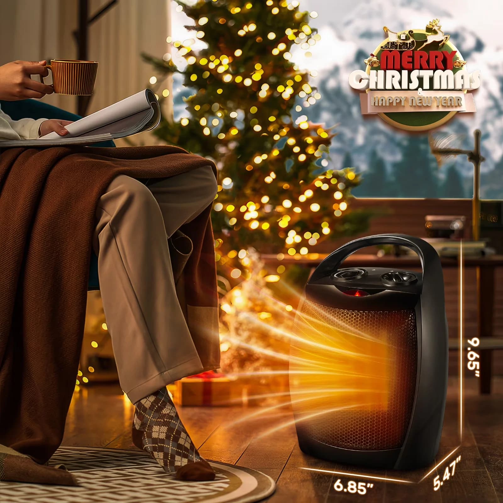 Portable And Electric Space Heater Quality with 950W, Adjustable, Compact 950W/1500W - Model 87A4AA