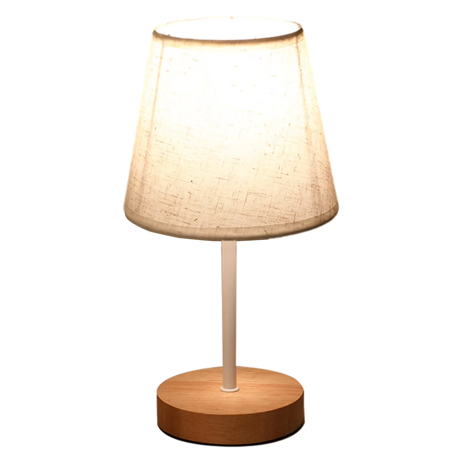 Durable Desk Lamp with LED, Bedside Lamps - Beige Solid Wood for Living Room, Bedroom Model E59B2B
