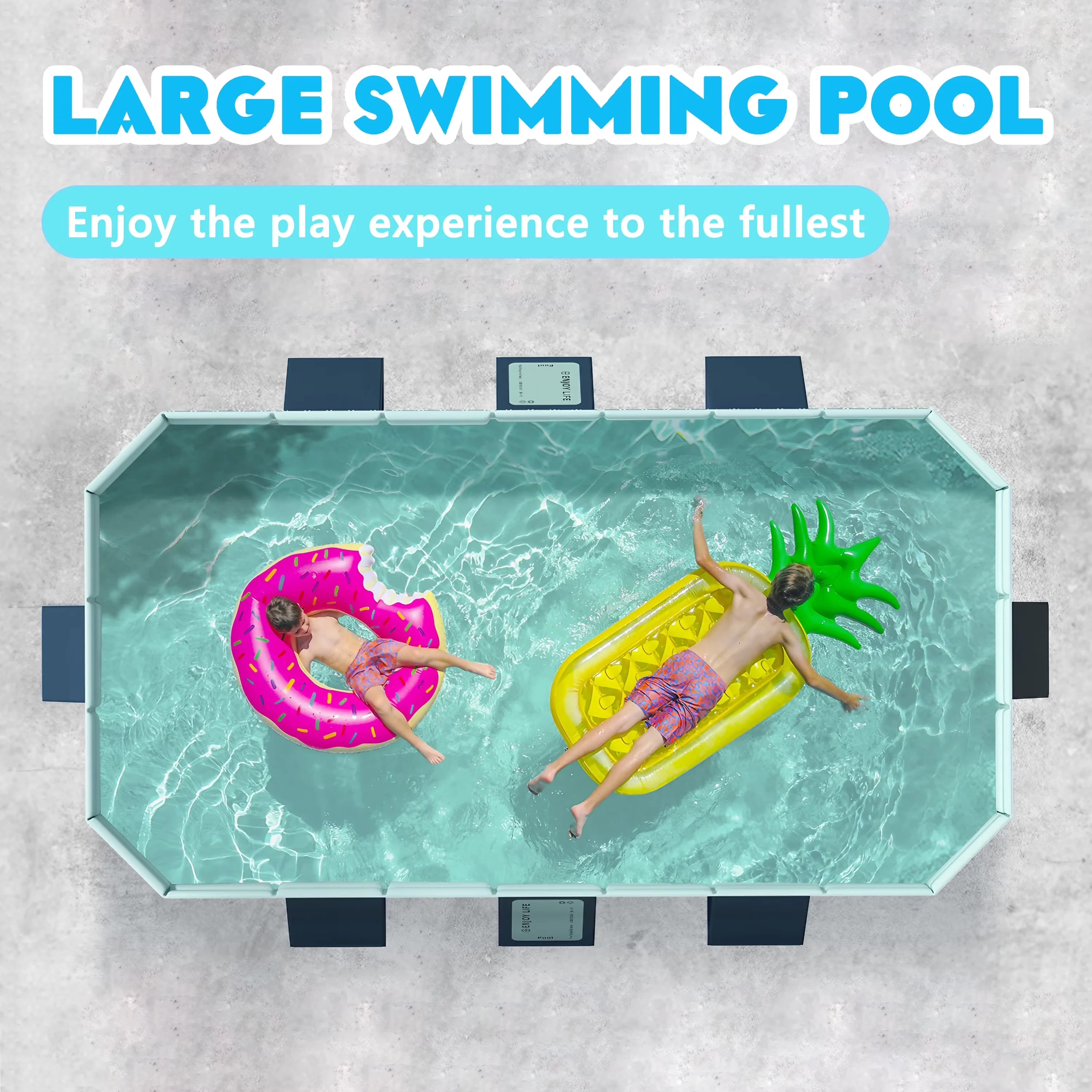 Quality Inflatable Pool with Fade Resistant - Blue for Garden Outdoor - Traditional Style Model F97085