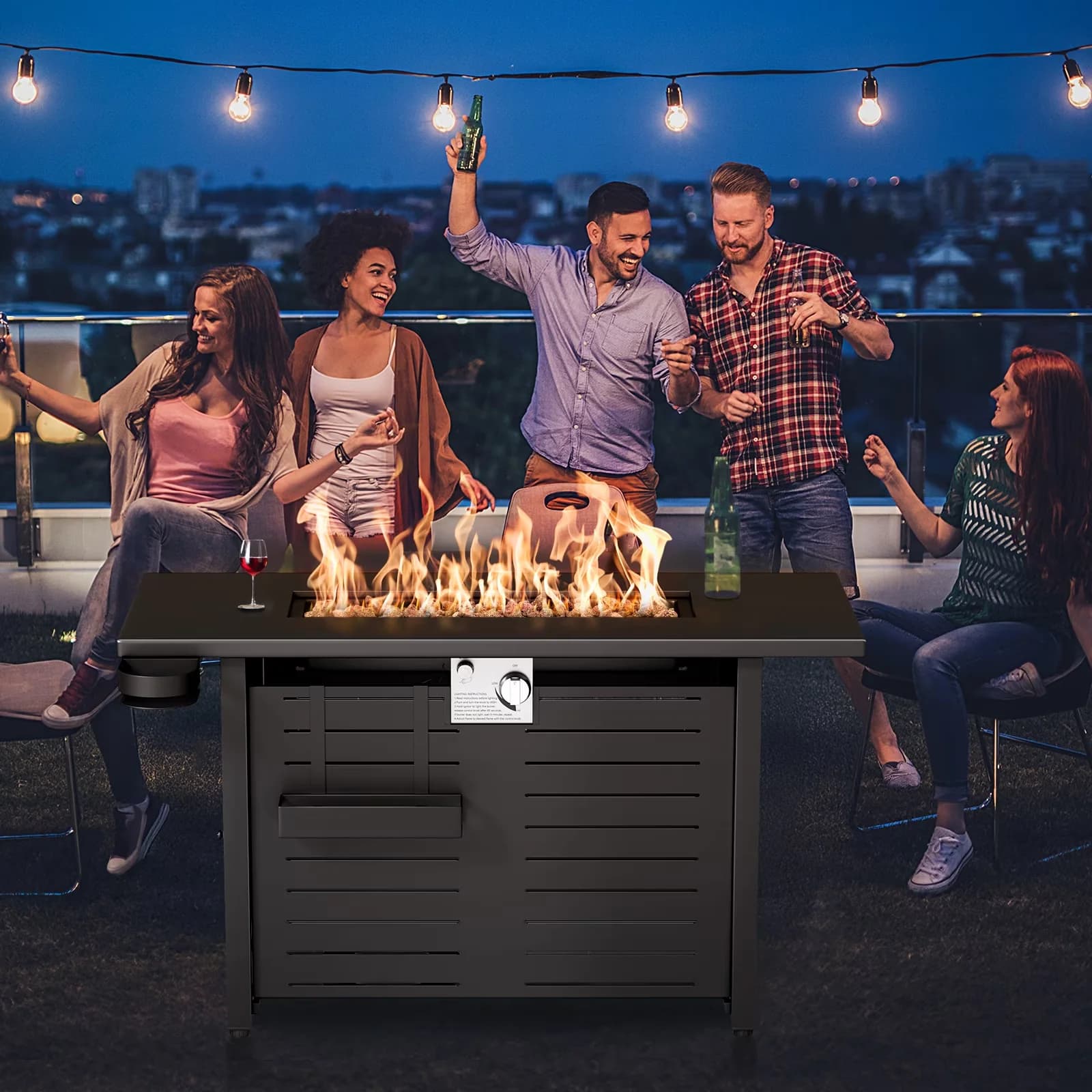 Quality Outdoor Heating with 60000 BTU, Weatherproof - Black Steel for Outdoor, Garden Model 9FDA6C