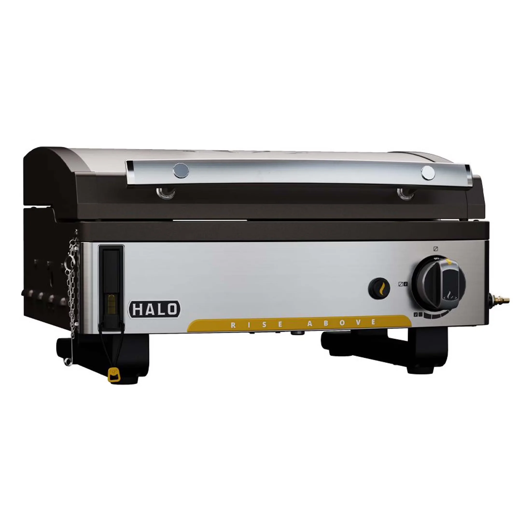 Quality Flat Top Grill with Grease Pan, Portable, 2-Zone Cooking and Compact Design - Stainless Steel Model 2F2AC0