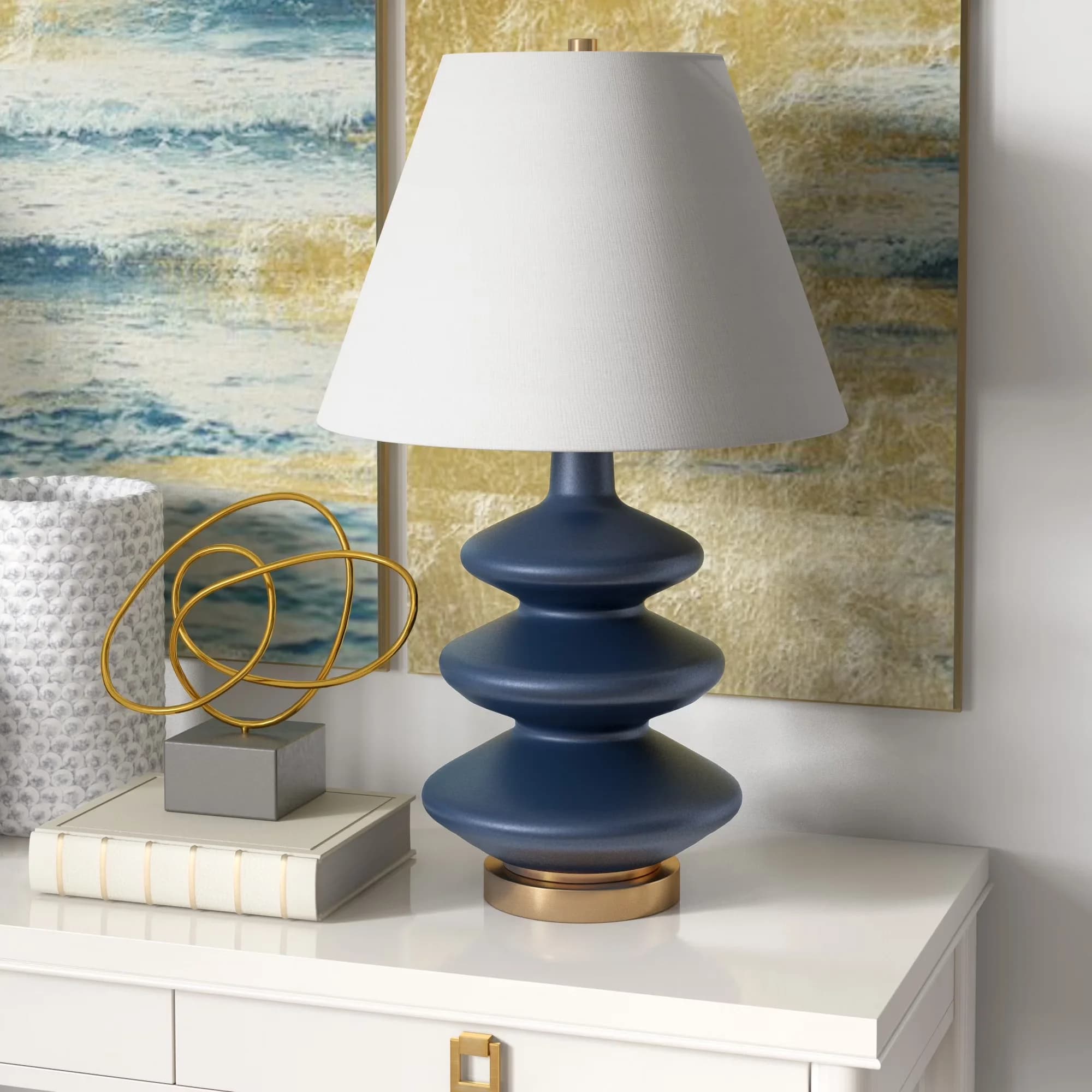 Premium Lamp with Incandescent, Dimmable, Modern - Metal Blue Evelyn for Multiple Applications Model 529F0E