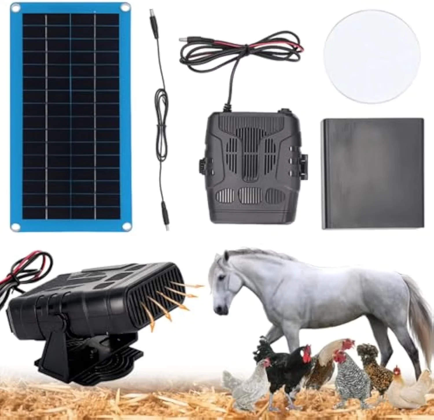 Portable And Electric Space Heater Quality with Solar, 30W - Black IP65 Model E99686
