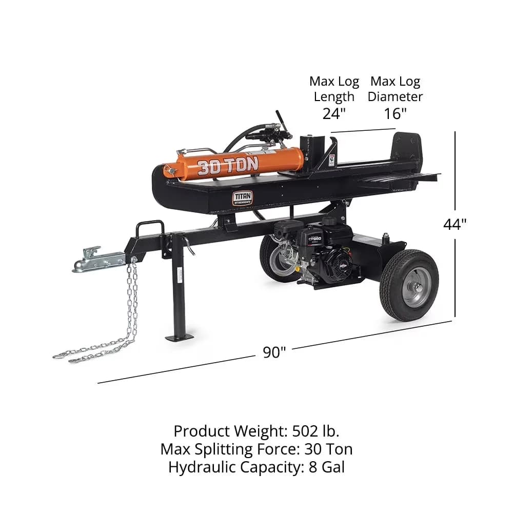 Reliable Logsplitter with Adjustable, ATV/UTV Tow-Behind, Quarter Logs Up To 24" - Model 825D05