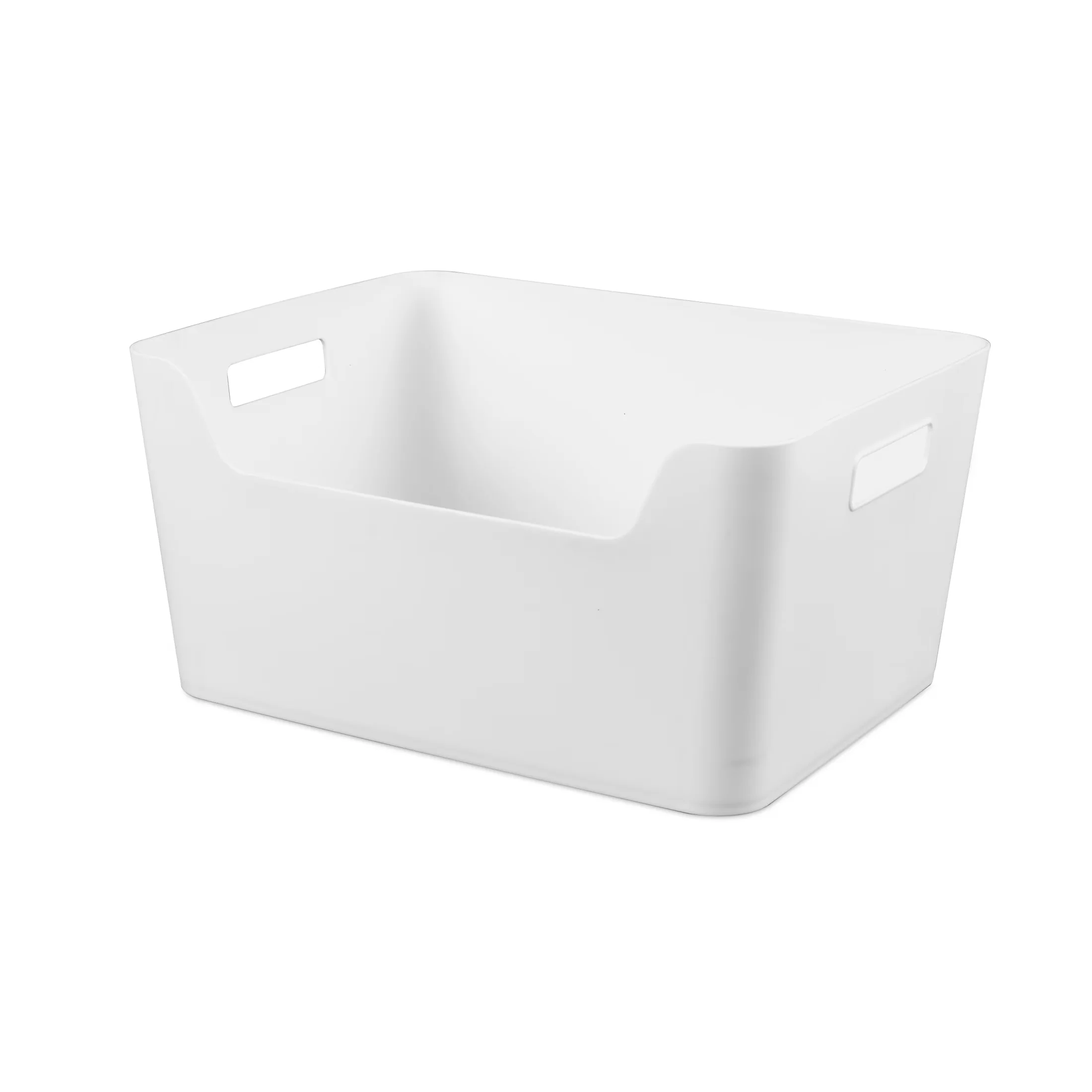 Professional Garage Storage Supply with Carrying Handles, Contemporary, Scoop Front - Plastic White Model F286DA