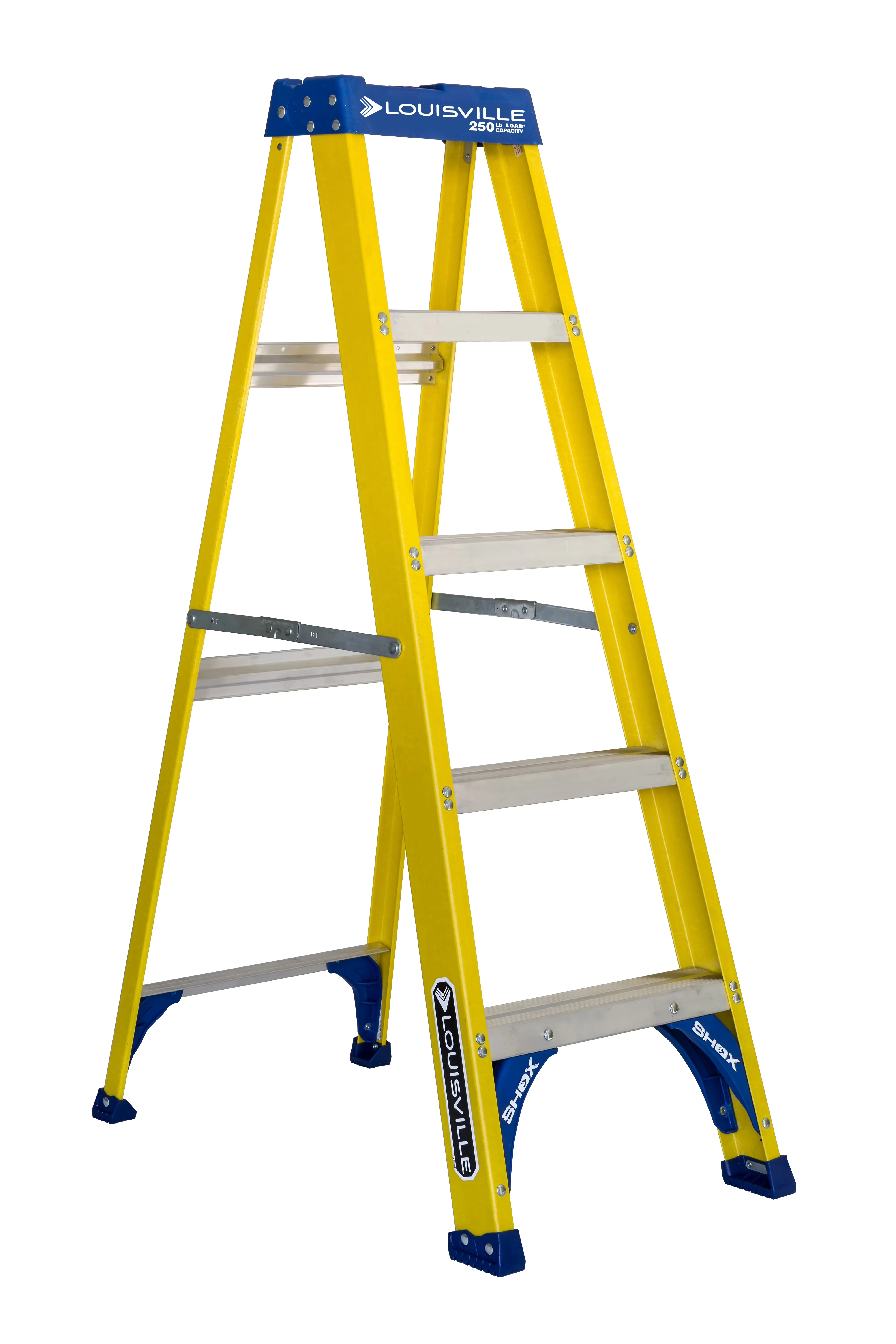 Modern Ladders And Step Stool with Impact-Resistant, 250-Pound Load Capacity - Fiberglass Multicolor Model 7AB7C2