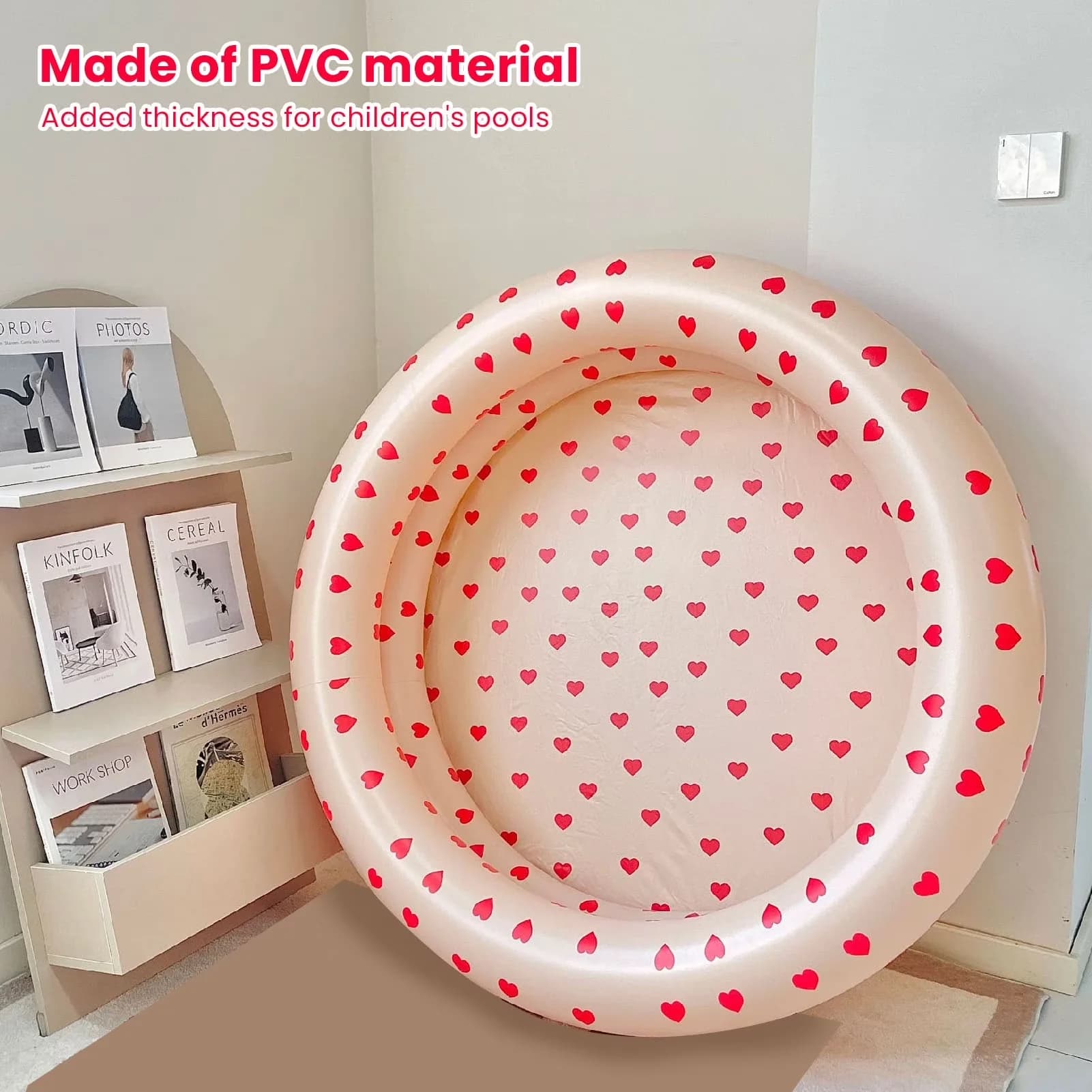 Premium Inflatable Pool with Safe Convenient, Soft Floor, Round Baby Paddling - Pink Model D2CA37