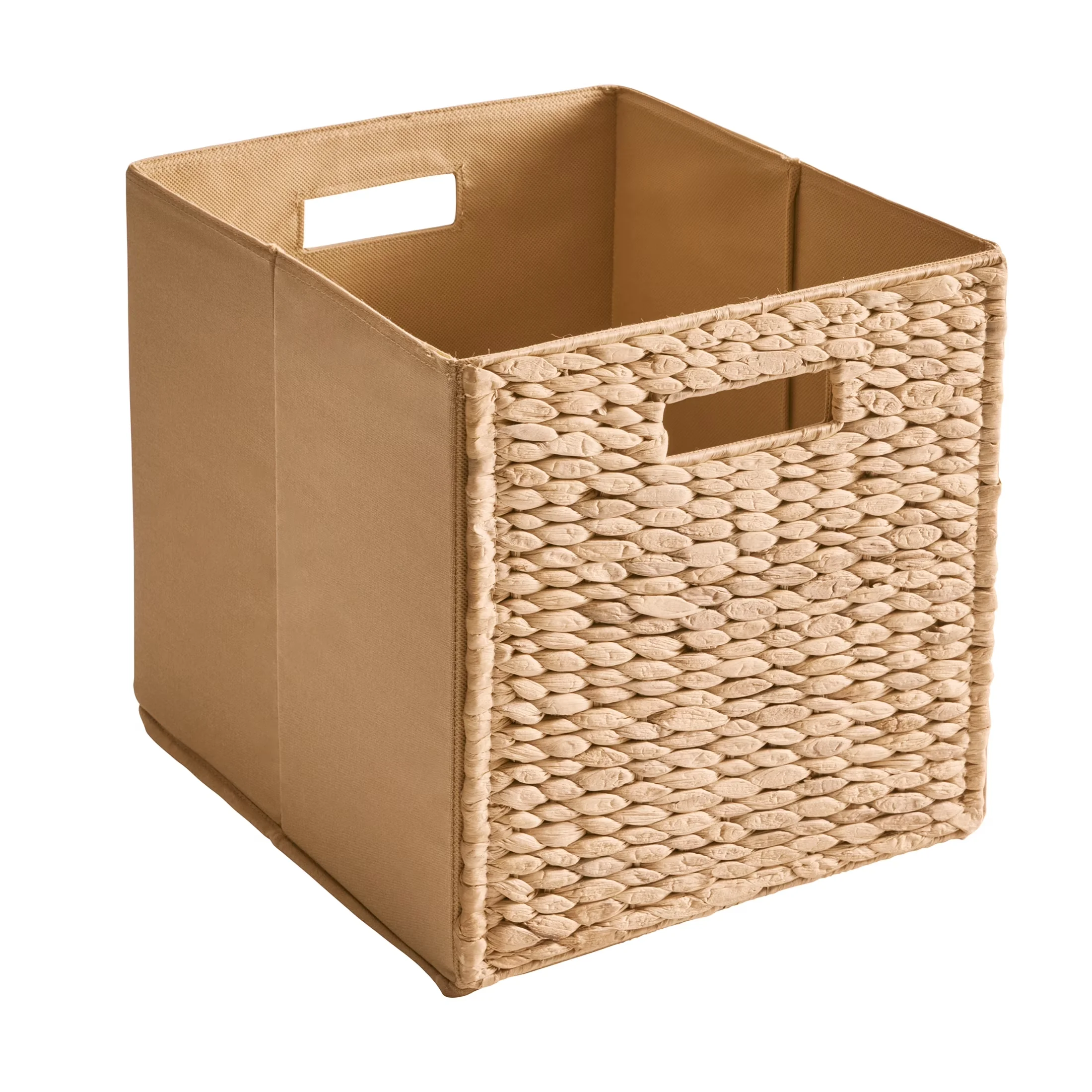 Compact Garage Storage Supply with Collapsible, Carrying Handles - Off-White Woven Model 44E1B9