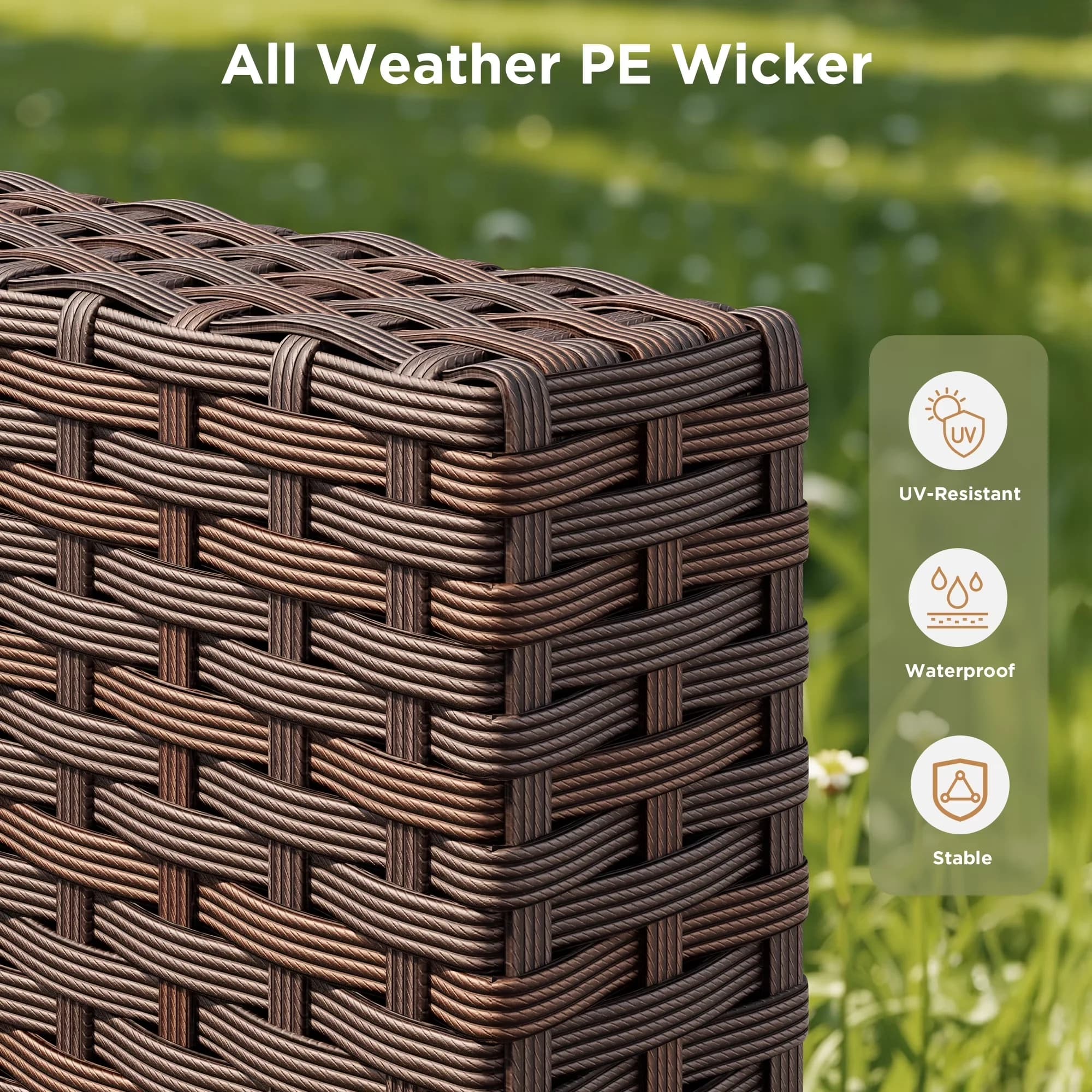 Patio Conversation Set Reliable with Weatherproof, Weight Capacity:330 pounds - Pe Rattan,Steel,Glass Model A74A1E