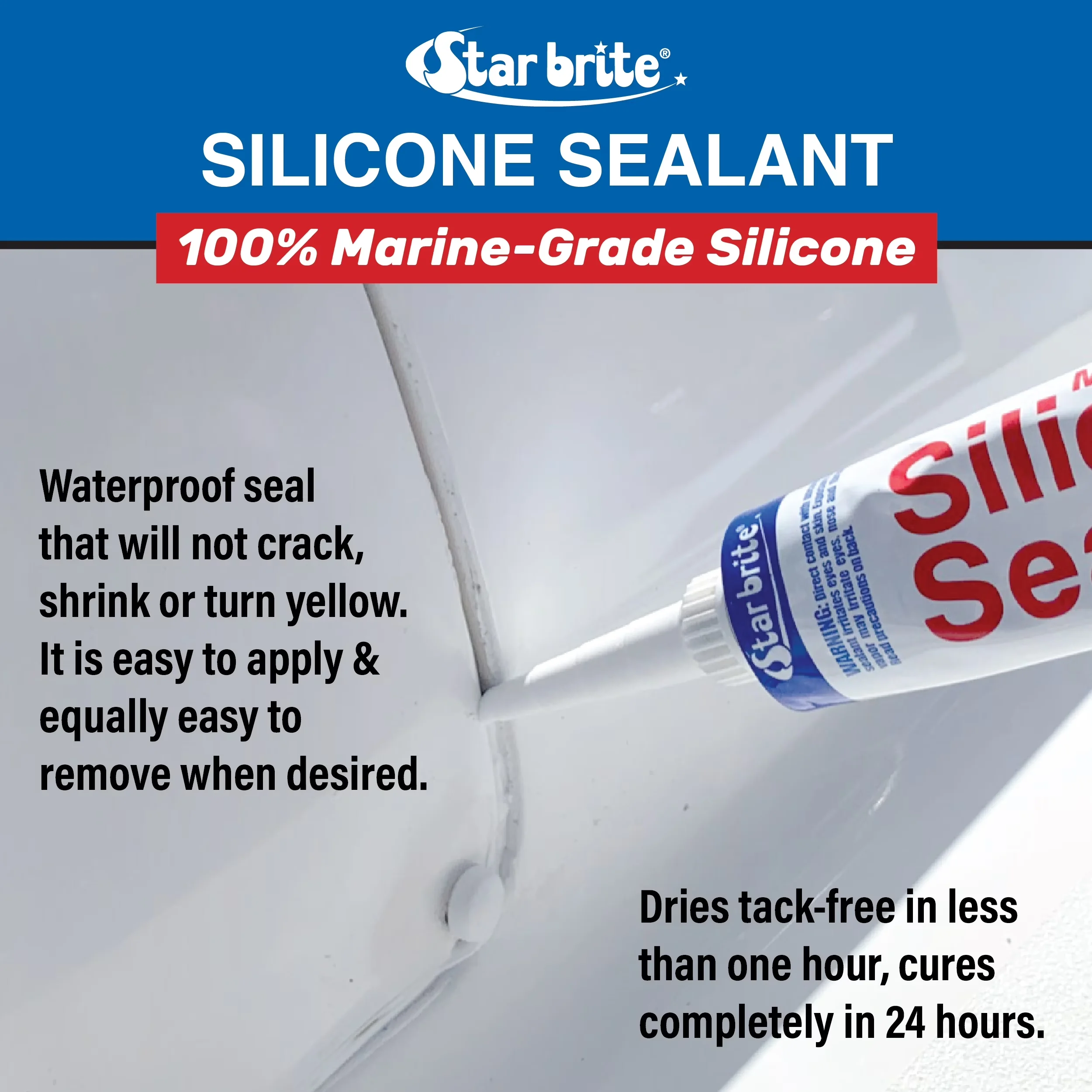 Classic Adhesives Glues In Paint Supplies Tool with UV Resistant, Marine Silicone Sealant, Waterproof - Silicone Clear Model 87877B