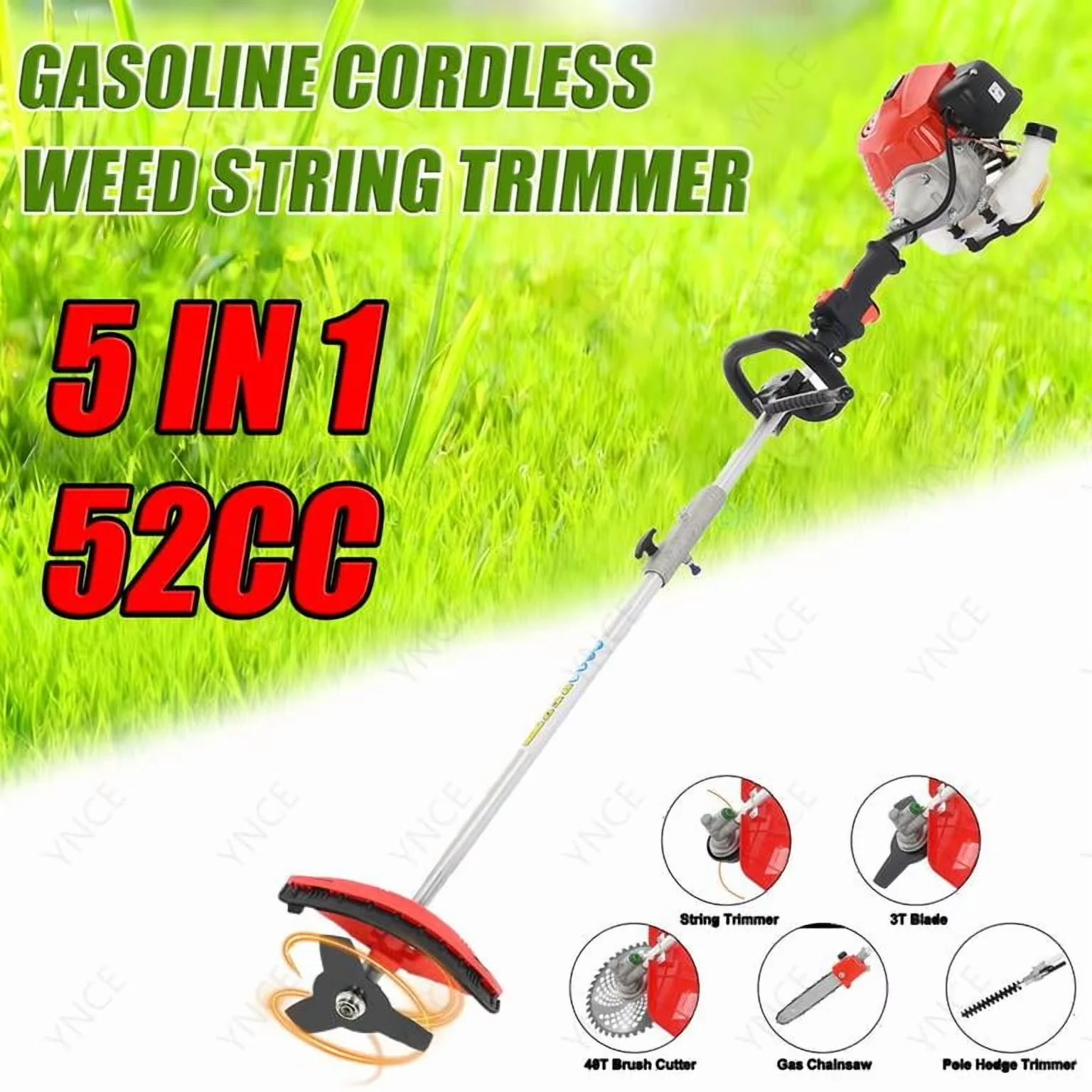 Modern String Trimmer with Extendable, Edger Conversion Capable, Gas Weed Wacker - Red Model 761469