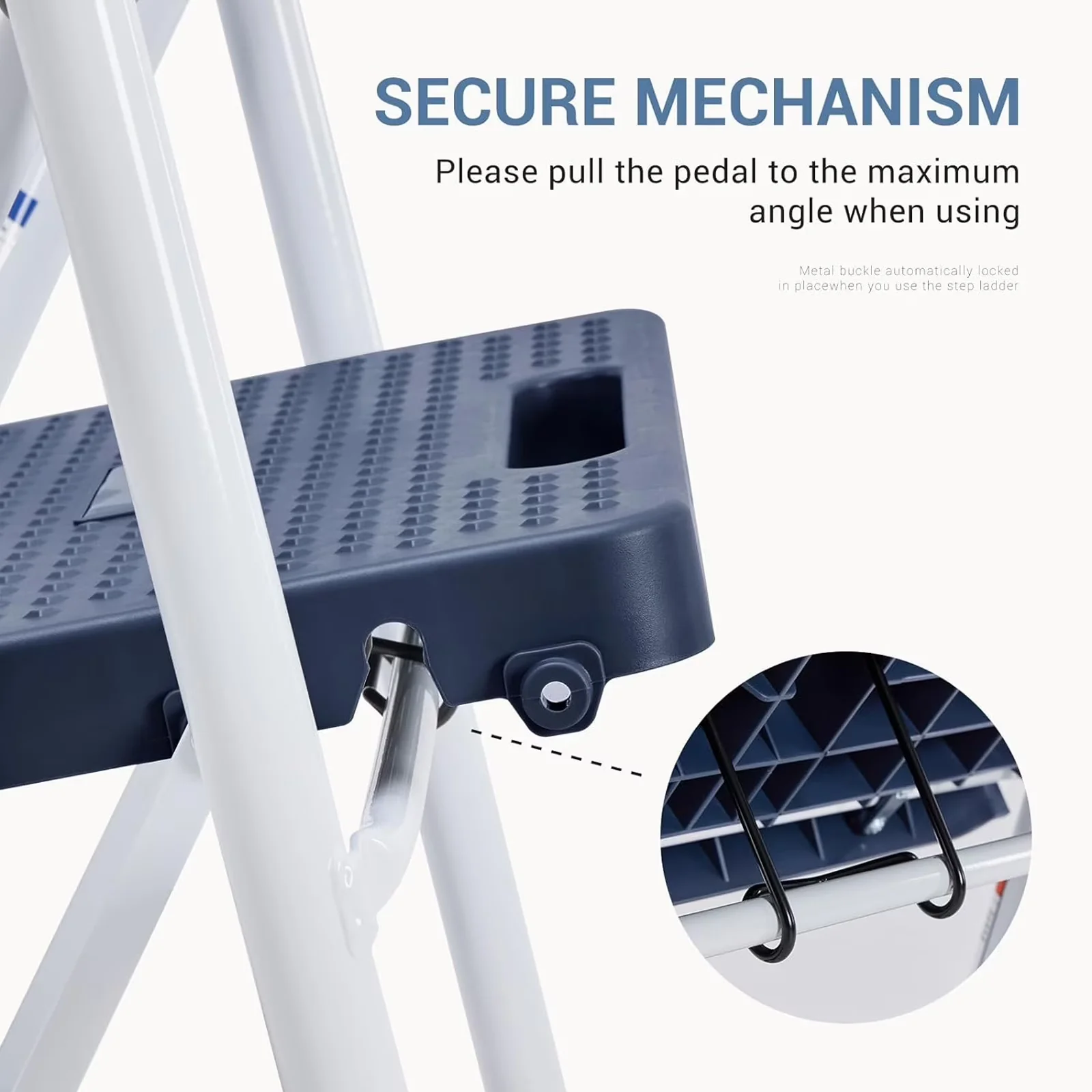 Ladders And Step Stool Essential with Foldable, Anti-Slip - Metal Blue Model 9BD1F7