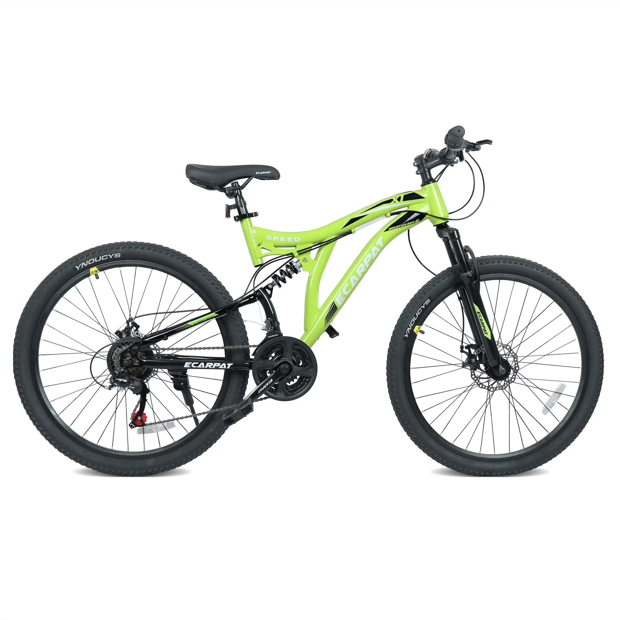 Versatile Mountain Bike with Compact, Adjustable Speed, 26" 21 Speed Steel Frame City Bicycle - Green Model F70A6B