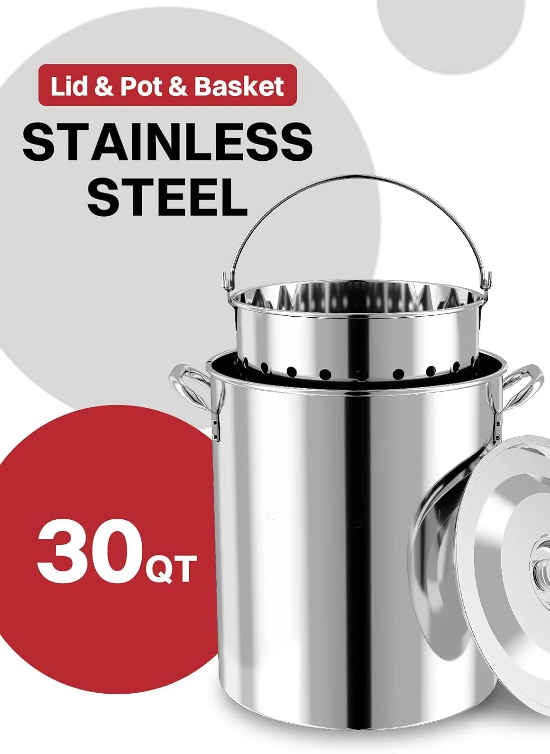 Essential Outdoor Fryer with 50000 BTU, 30QT Stainless Steel Turkey - Stainless Steel Model D26936