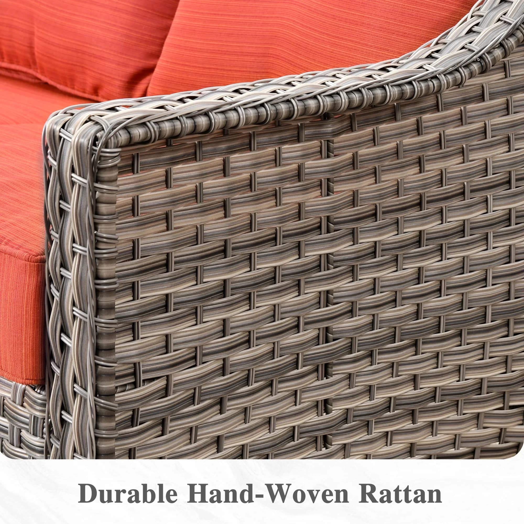 Compact Patio Conversation Set with Weatherproof, Portable - All-Weather Rattan Model 2C5374