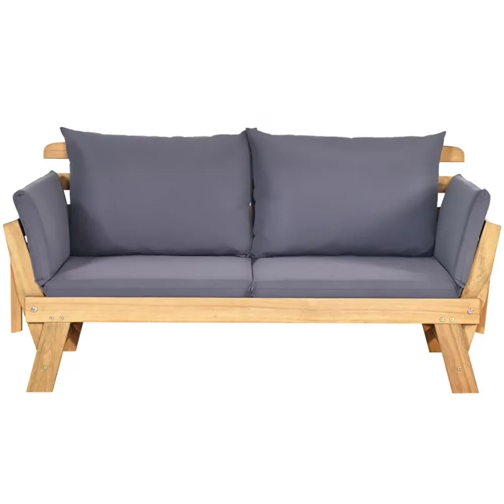 Outdoor Sofas Sectional Innovative with Weather-Resistant, Modern - Gray Acacia Wood, Polyester, Sponge Model 608901