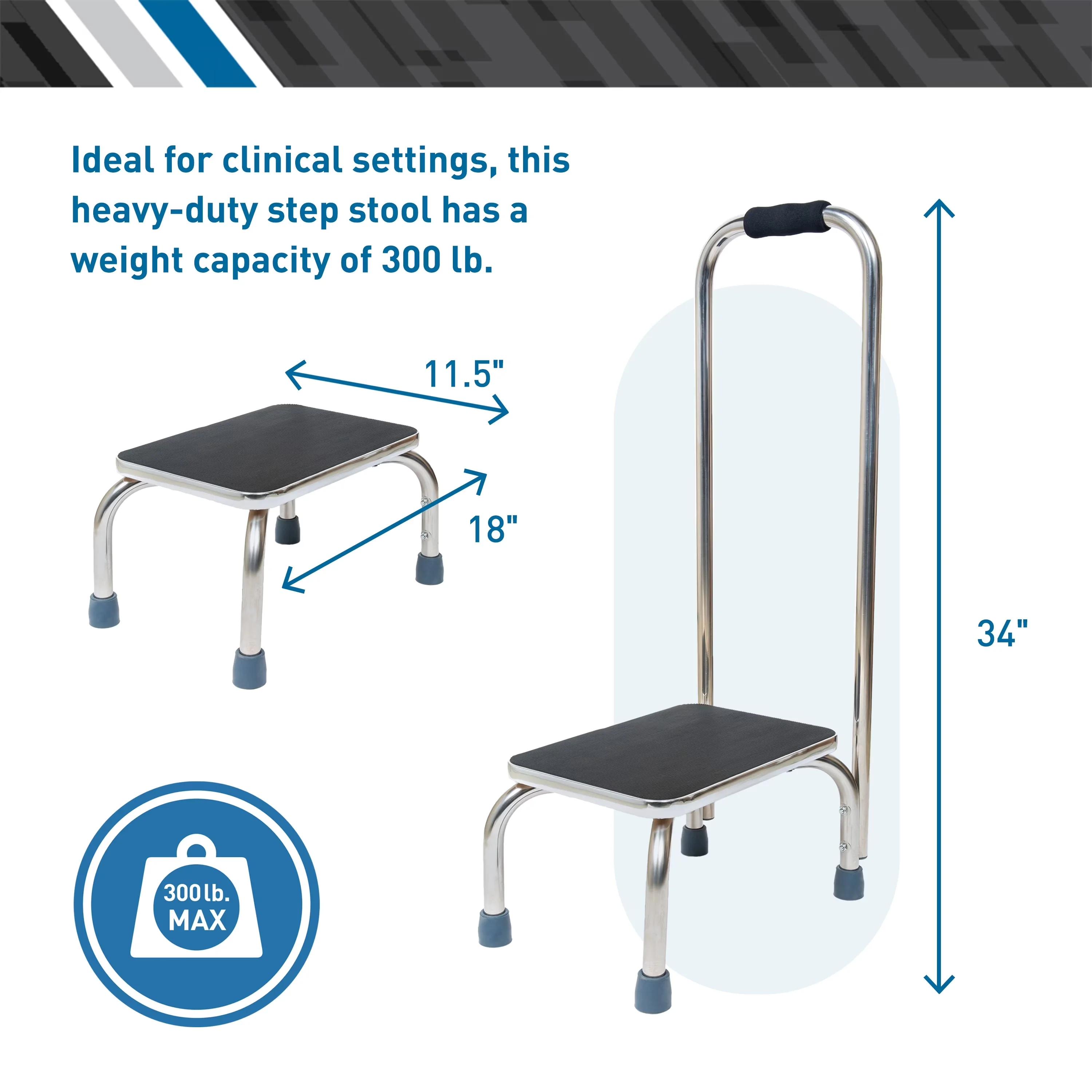 Premium Ladders And Step Stool with Anti-Slip, Handle Non-Slip Rubber Platform, Heavy-Duty Foot - Metal Model D203E7