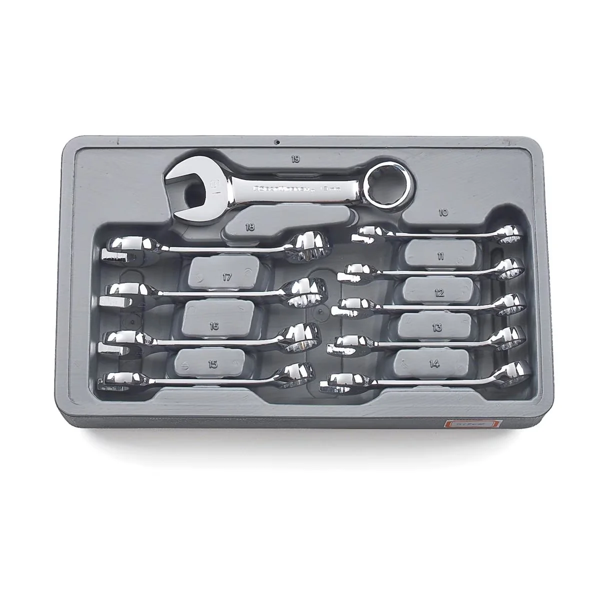 Pro Tool Stylish with 10 Piece Stubby Wrench Set 10-19MM, Stubby pattern length for extreme access, Offset box end - Black M Model FFCD4E
