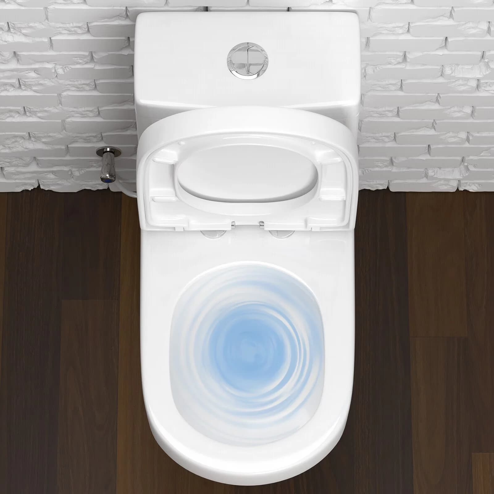 Professional Toilet Seats And Lid with Adjustable Seat, Powerful dual flushing, 0.8/1.28+ GPF, Small toilets for small bathroom -... Model F6ABFC