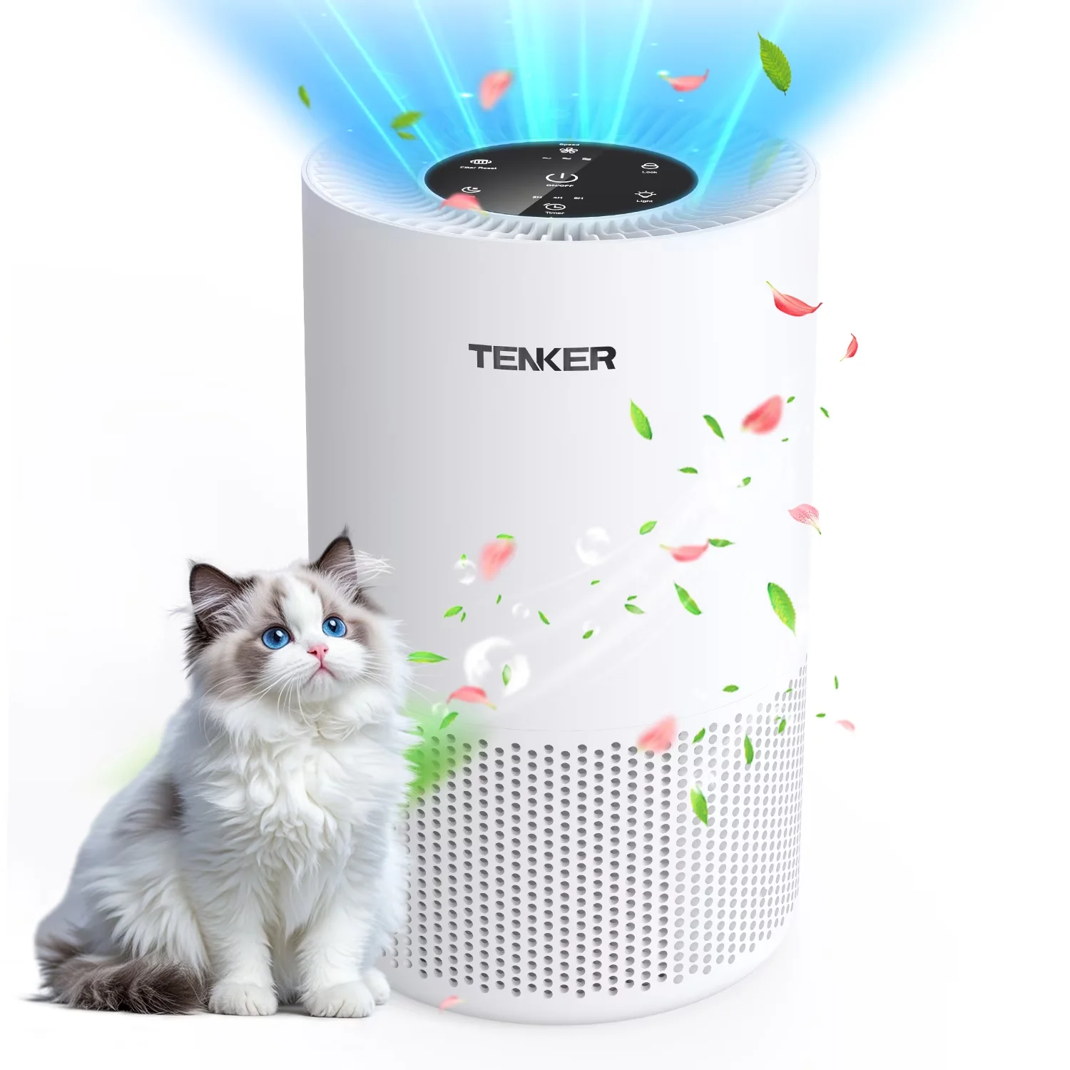 Classic Air Purifier with Variable Speed, 2200 sq ft - White for Home, Bedroom Model 8758A4