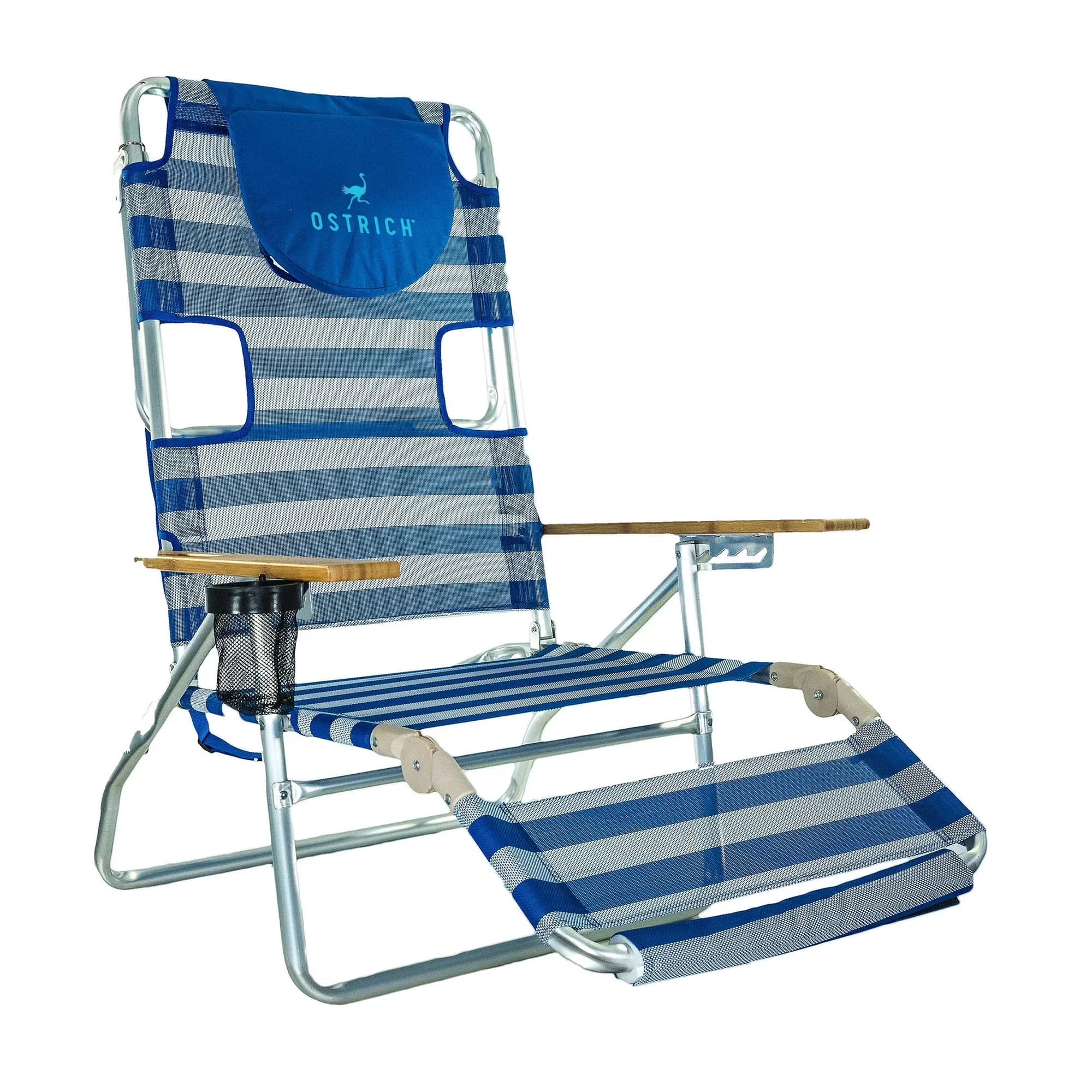 Durable Beach Chair with Adjustable, Folding - Blue Aluminum, Polyester Model D04BEA